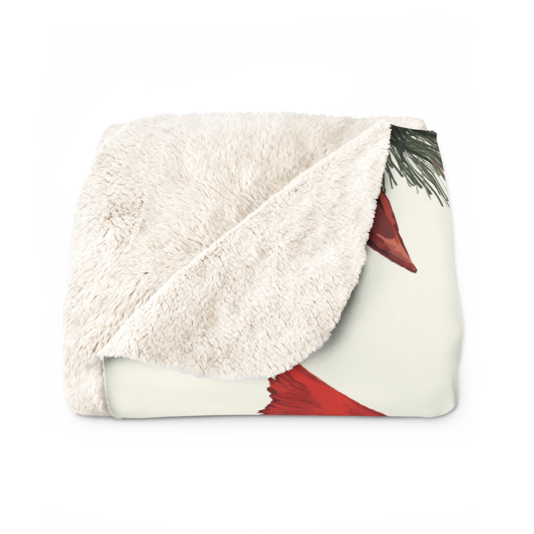 Cardinal Pattern Sherpa Blankets - Blue Cava