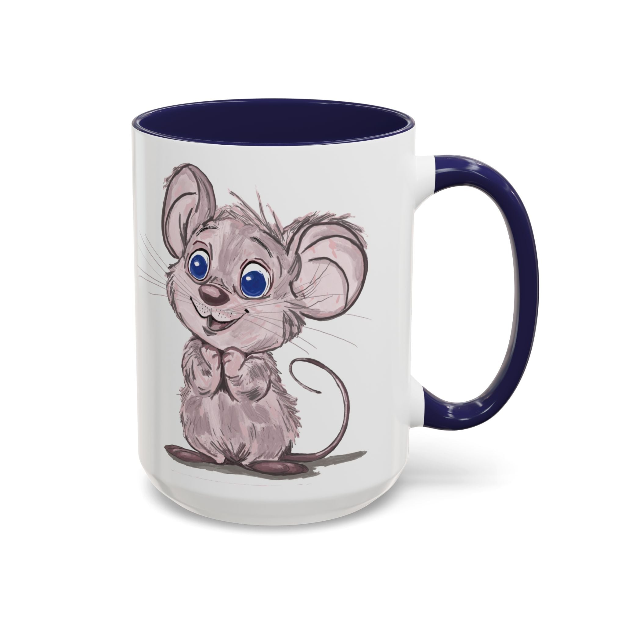 Cartoon Mouse Two Tone Ceramic Coffee Mugs - Blue Cava