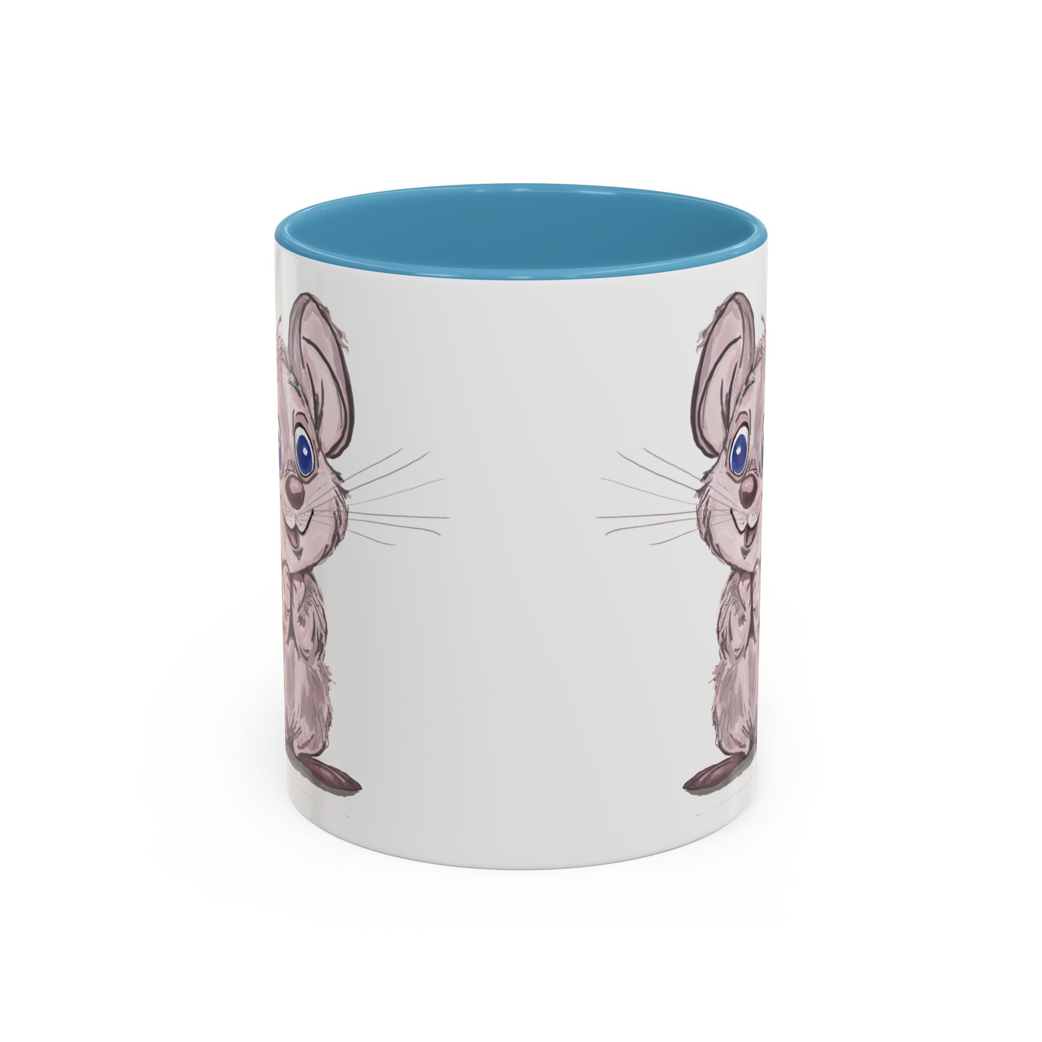 Cartoon Mouse Two Tone Ceramic Coffee Mugs - Blue Cava