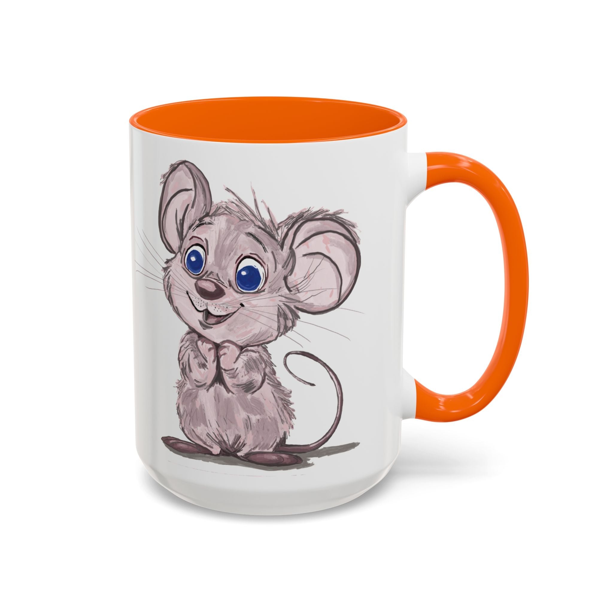 Cartoon Mouse Two Tone Ceramic Coffee Mugs - Blue Cava