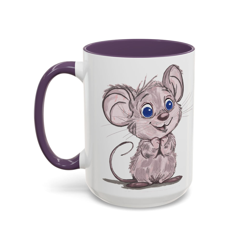 Cartoon Mouse Two Tone Ceramic Coffee Mugs - Blue Cava