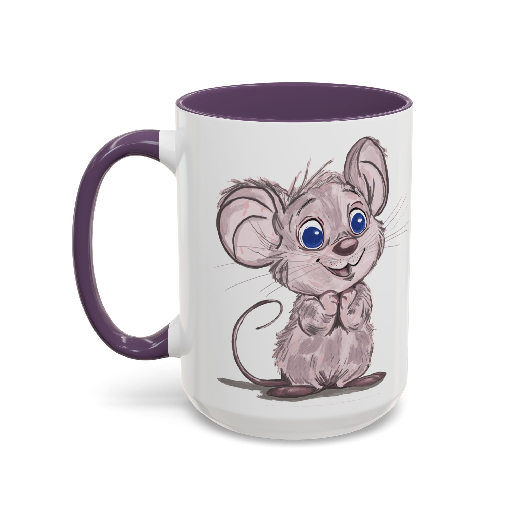 Cartoon Mouse Two Tone Ceramic Coffee Mugs - Blue Cava