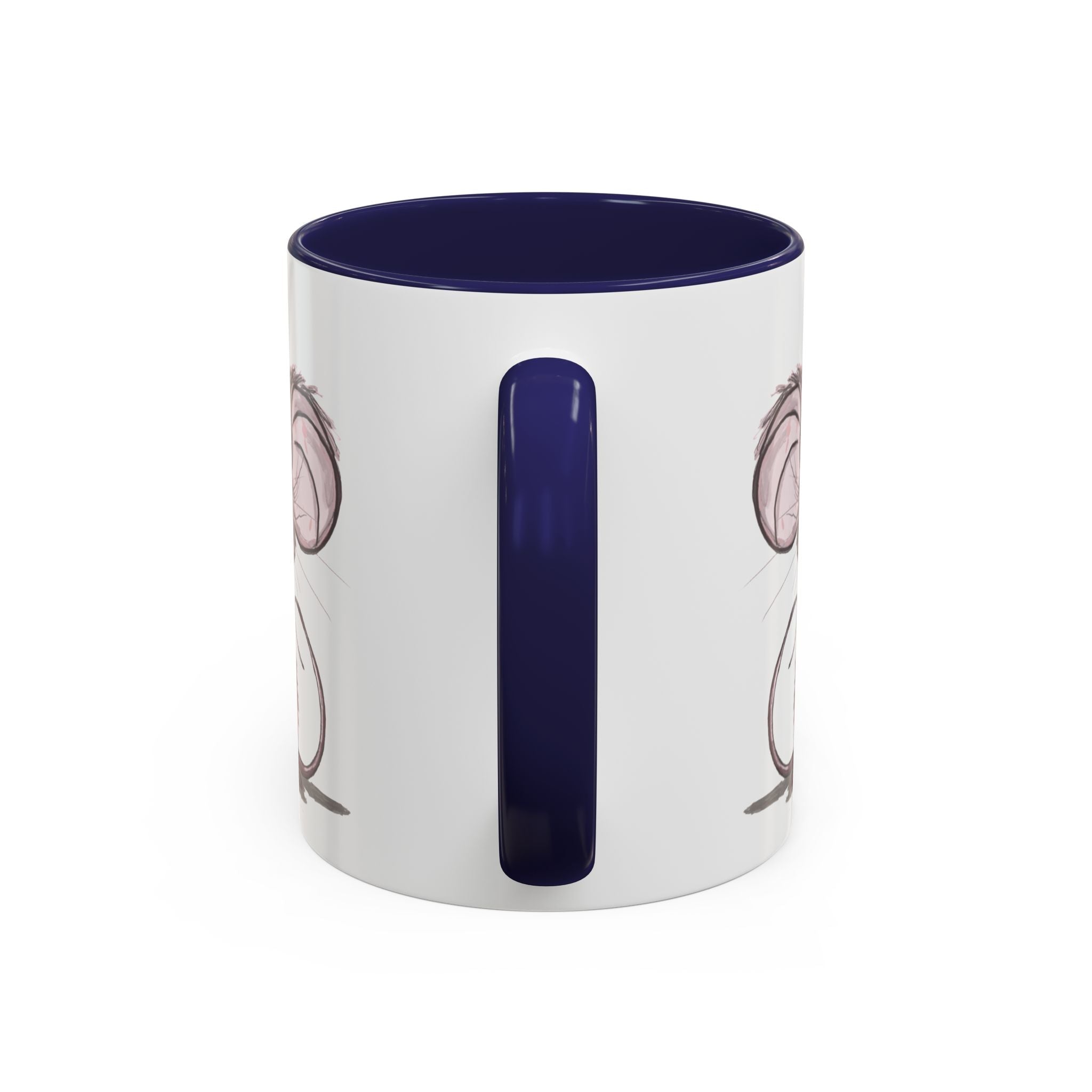 Cartoon Mouse Two Tone Ceramic Coffee Mugs - Blue Cava