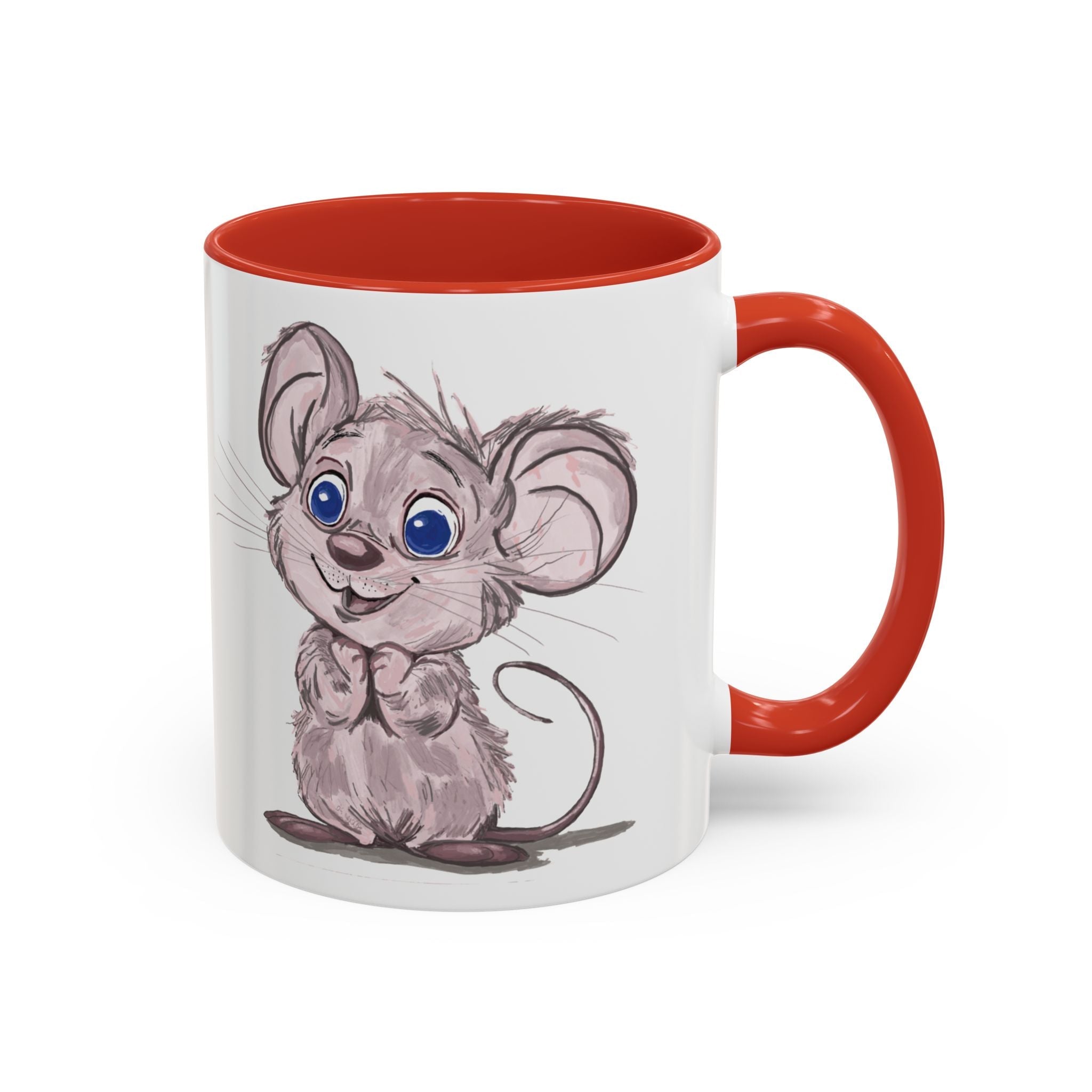 Cartoon Mouse Two Tone Ceramic Coffee Mugs - Blue Cava