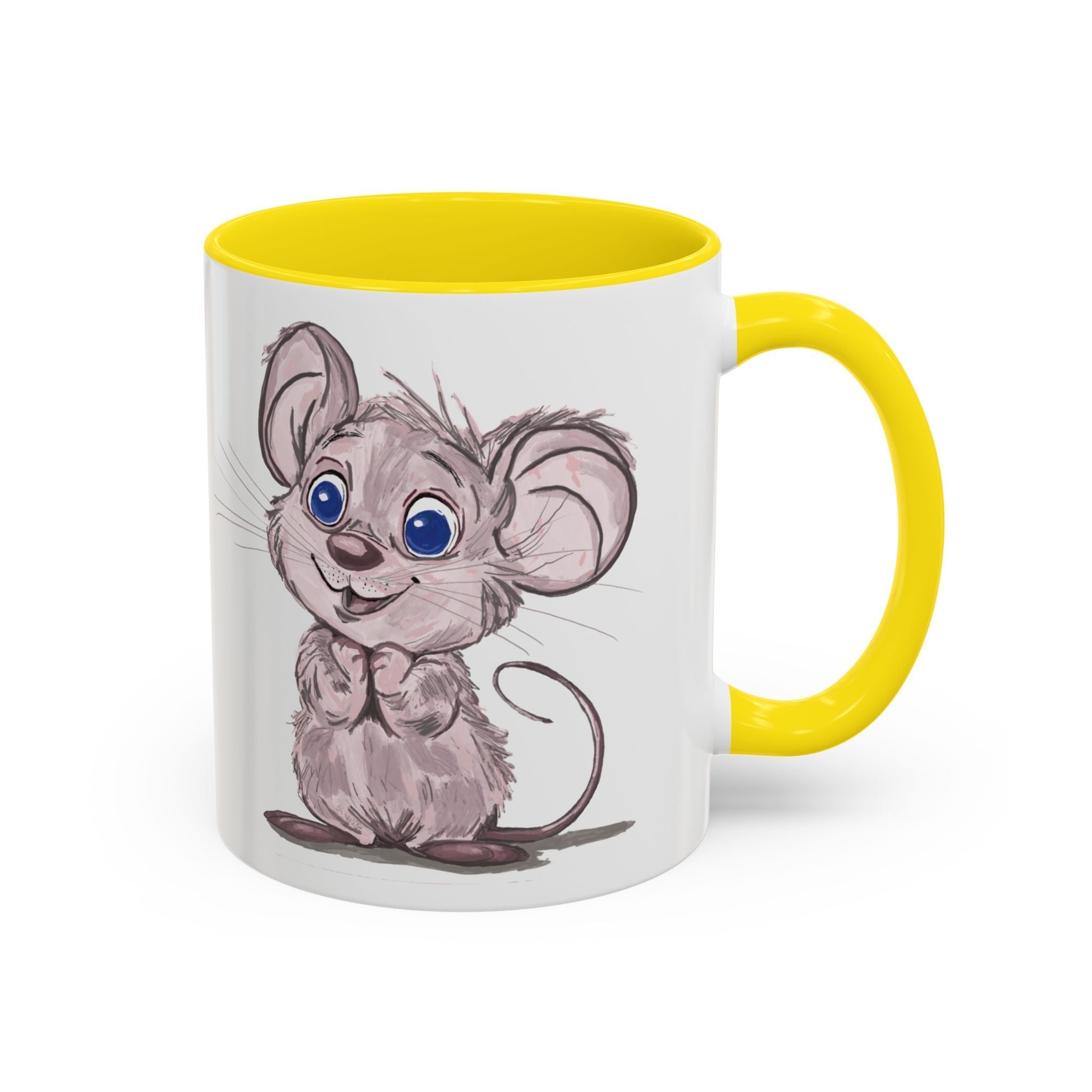 Cartoon Mouse Two Tone Ceramic Coffee Mugs - Blue Cava