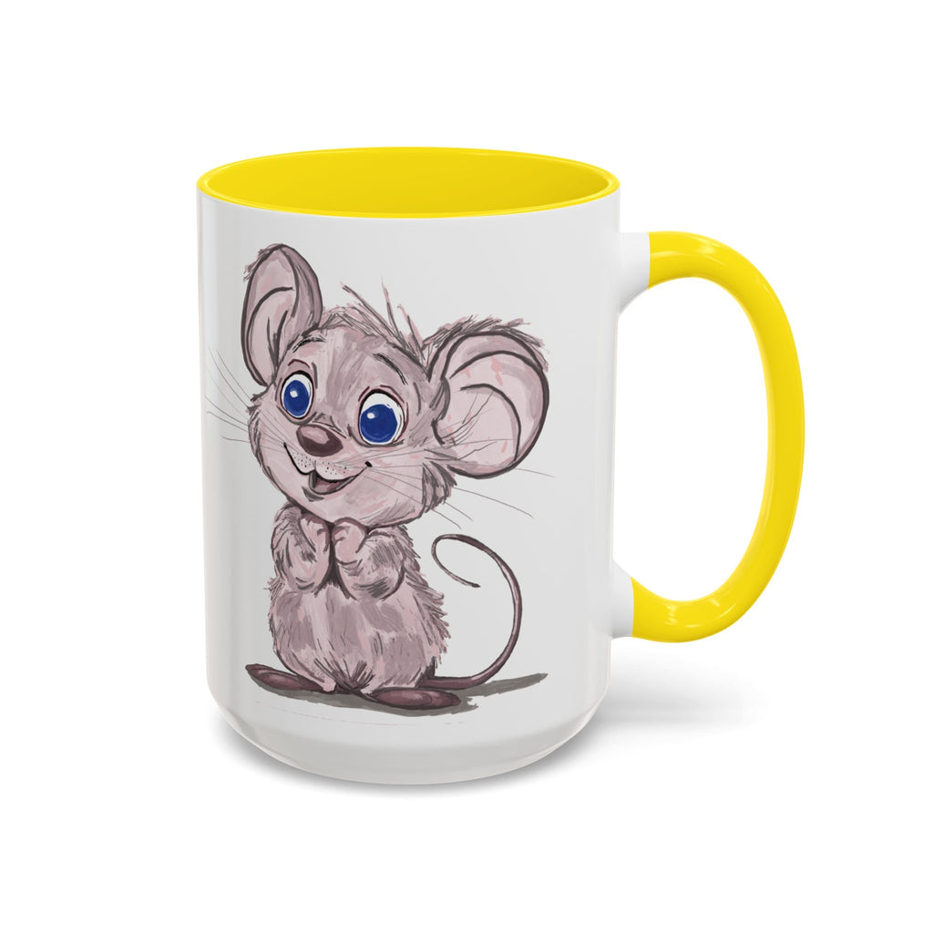 Cartoon Mouse Two Tone Ceramic Coffee Mugs - Blue Cava