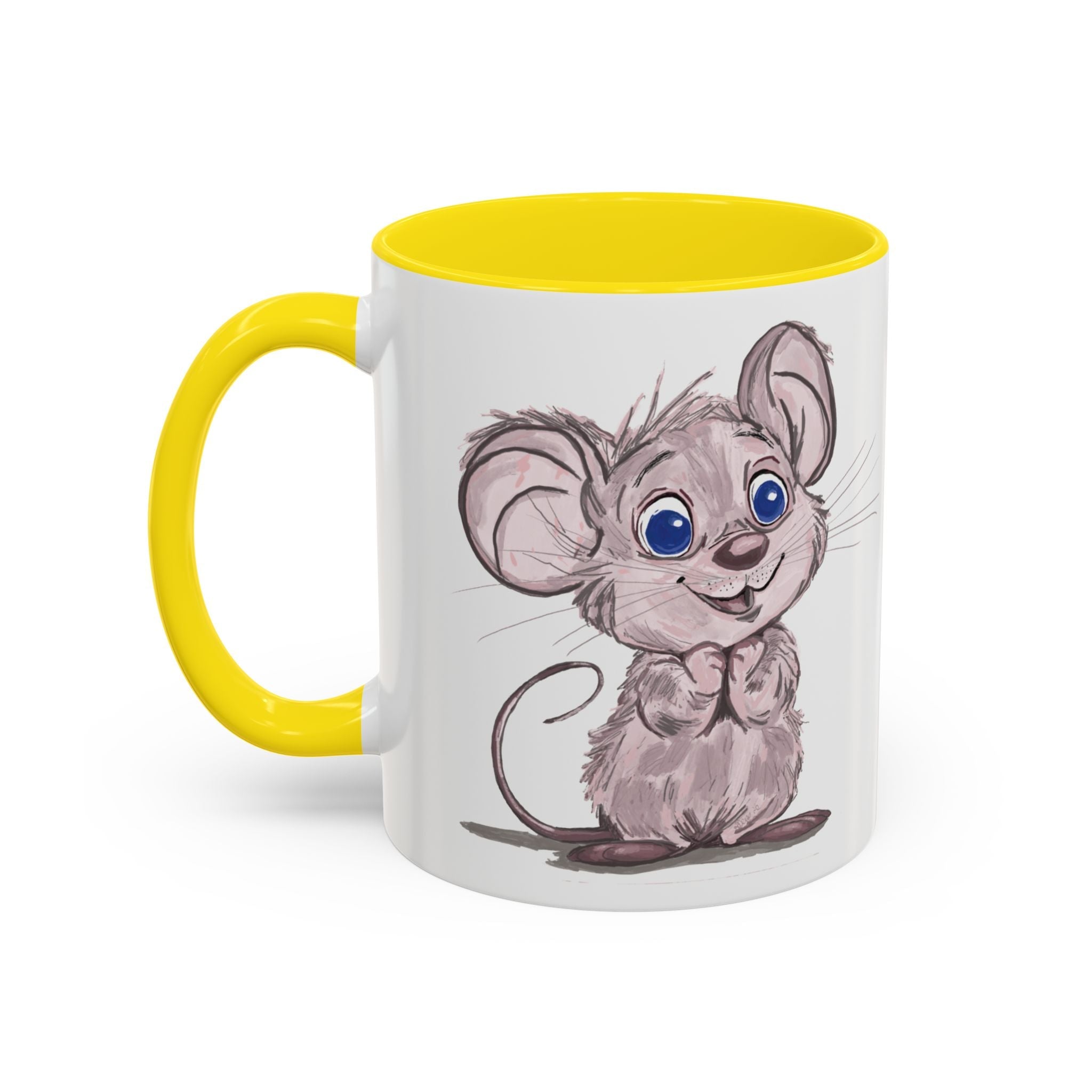 Cartoon Mouse Two Tone Ceramic Coffee Mugs - Blue Cava
