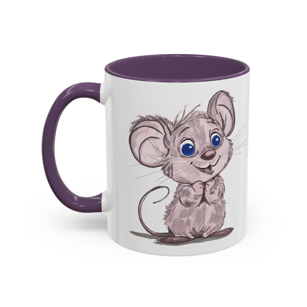 Cartoon Mouse Two Tone Ceramic Coffee Mugs - Blue Cava