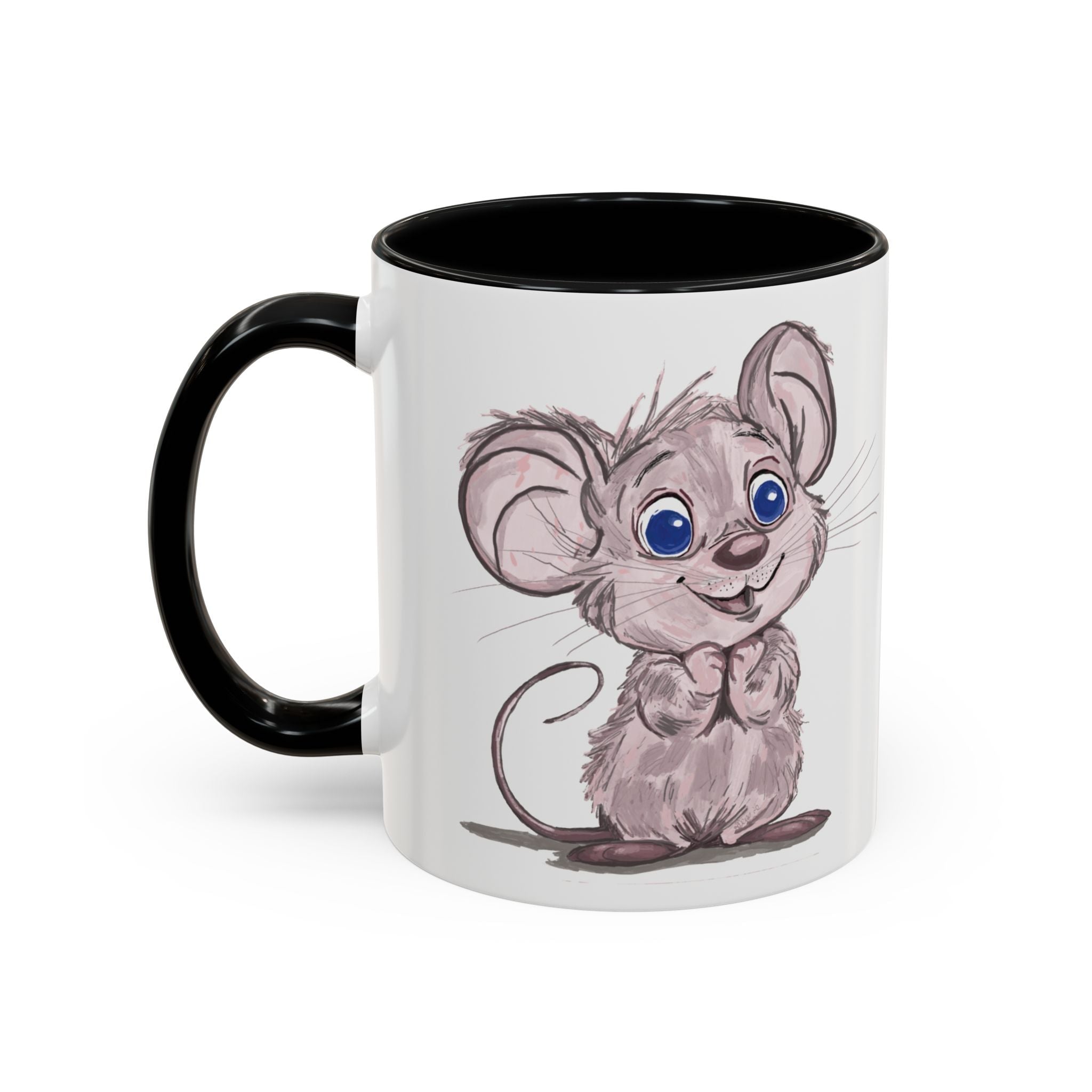 Cartoon Mouse Two Tone Ceramic Coffee Mugs - Blue Cava