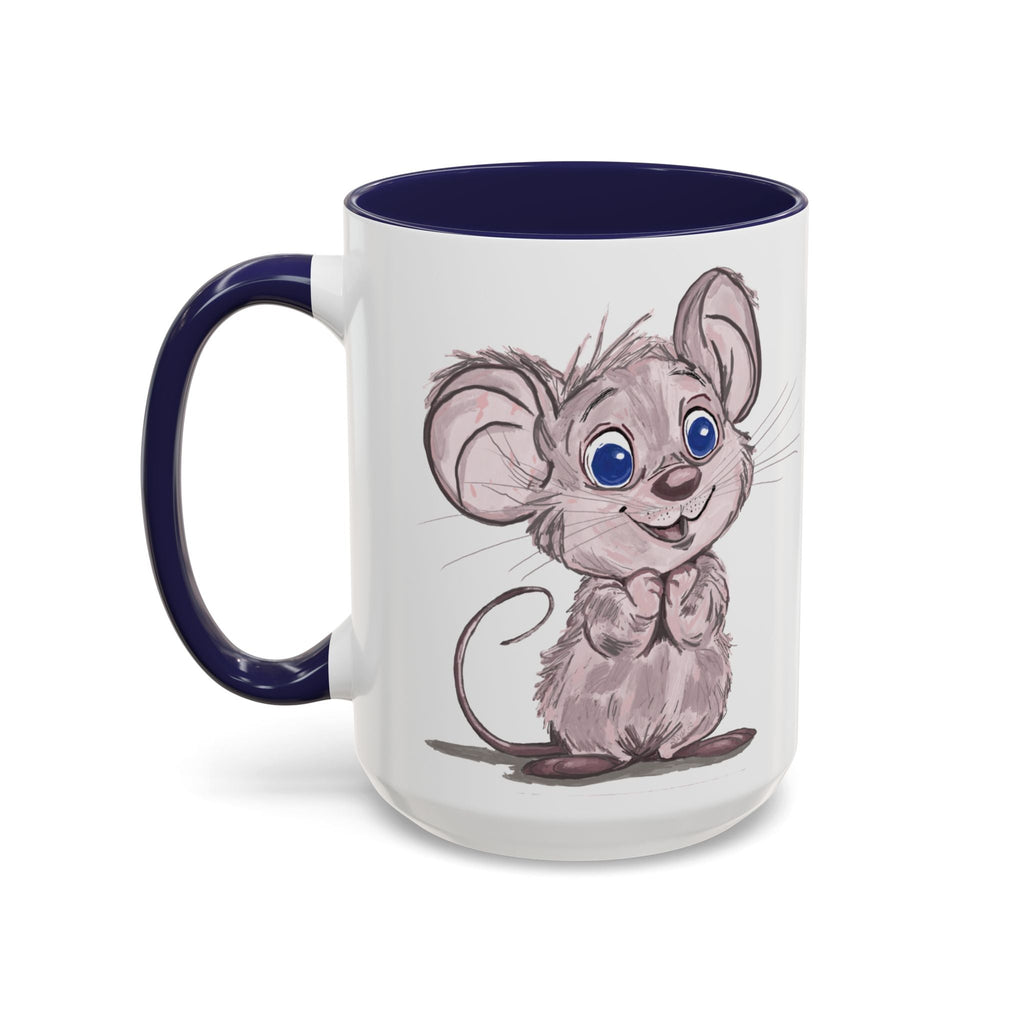 Cartoon Mouse Two Tone Ceramic Coffee Mugs - Blue Cava