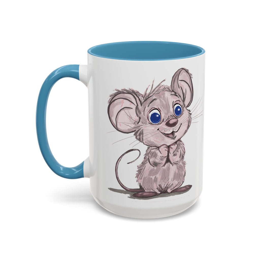 Cartoon Mouse Two Tone Ceramic Coffee Mugs - Blue Cava
