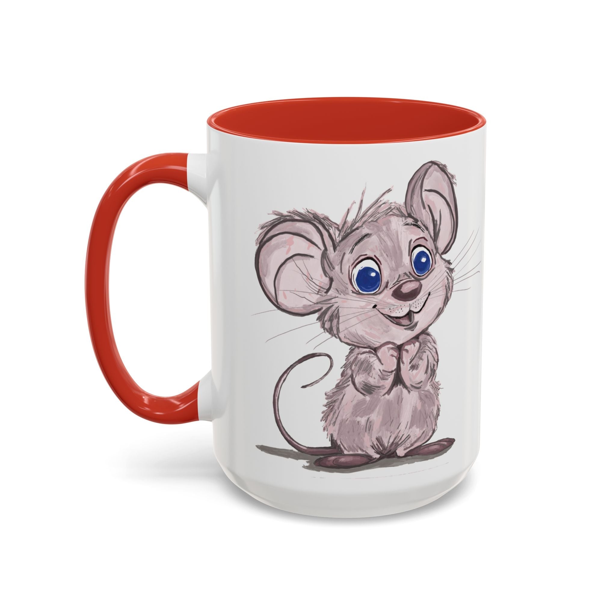 Cartoon Mouse Two Tone Ceramic Coffee Mugs - Blue Cava