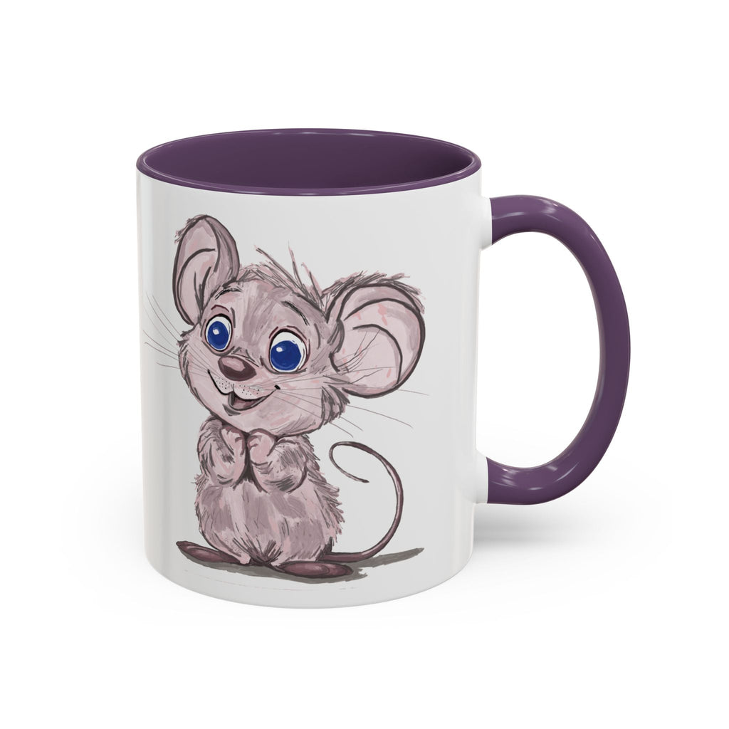 Cartoon Mouse Two Tone Ceramic Coffee Mugs - Blue Cava