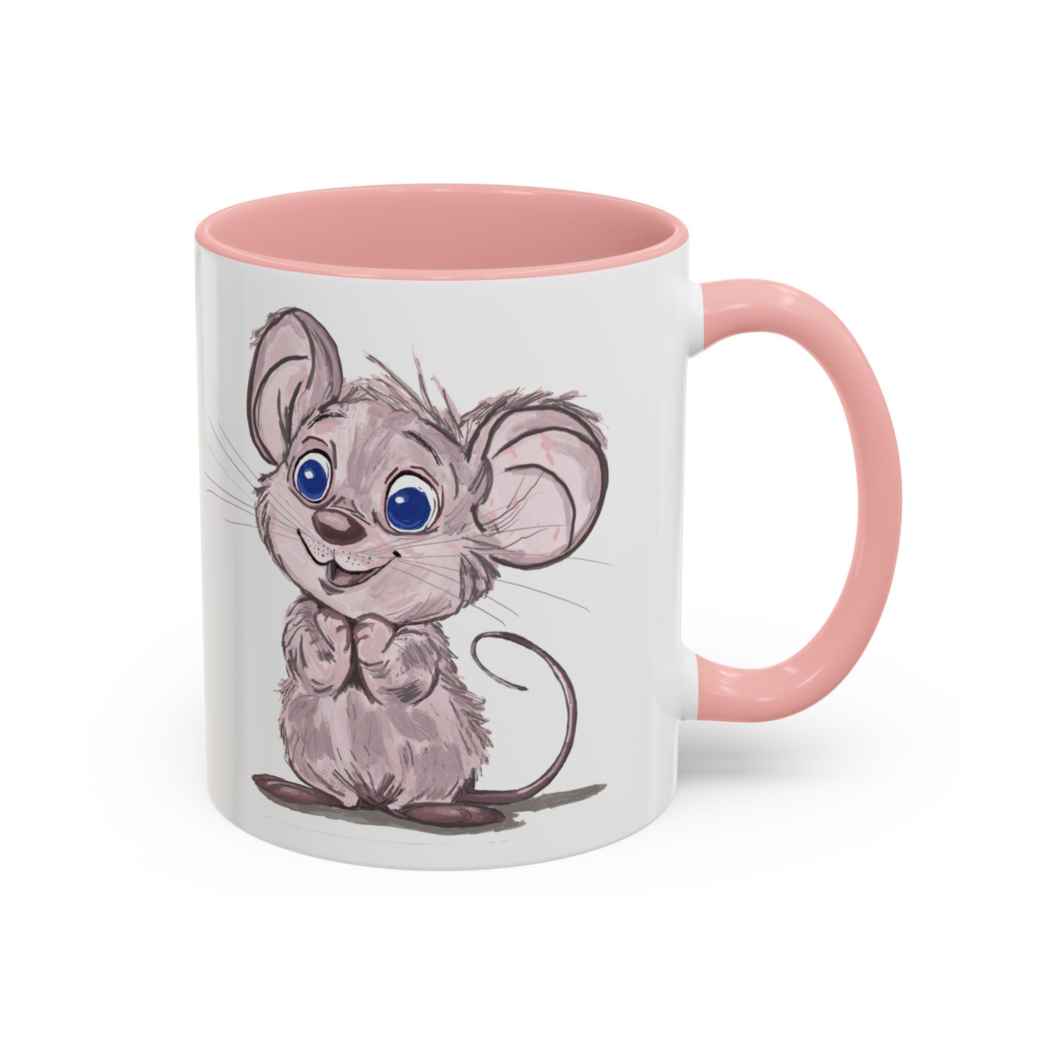 Cartoon Mouse Two Tone Ceramic Coffee Mugs - Blue Cava