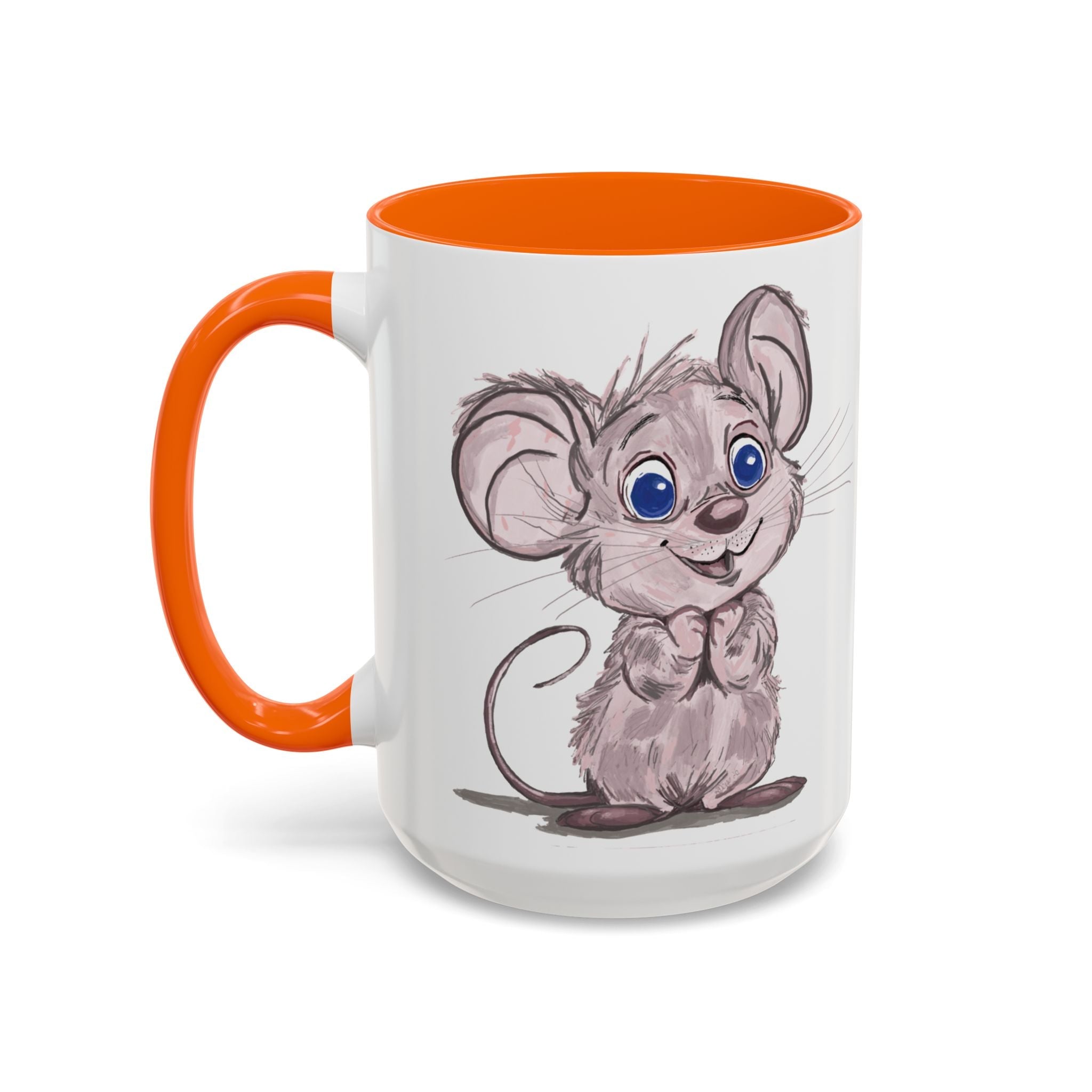 Cartoon Mouse Two Tone Ceramic Coffee Mugs - Blue Cava