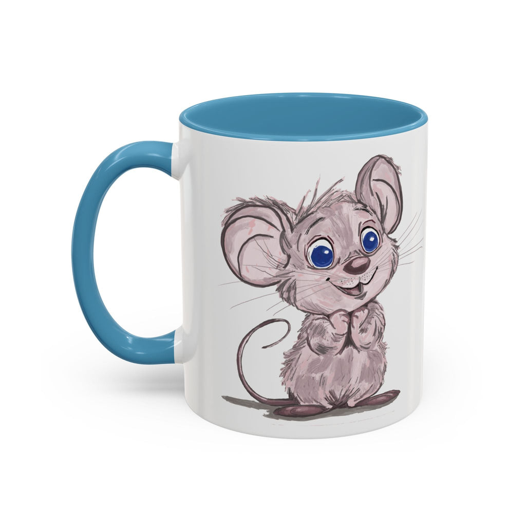 Cartoon Mouse Two Tone Ceramic Coffee Mugs - Blue Cava
