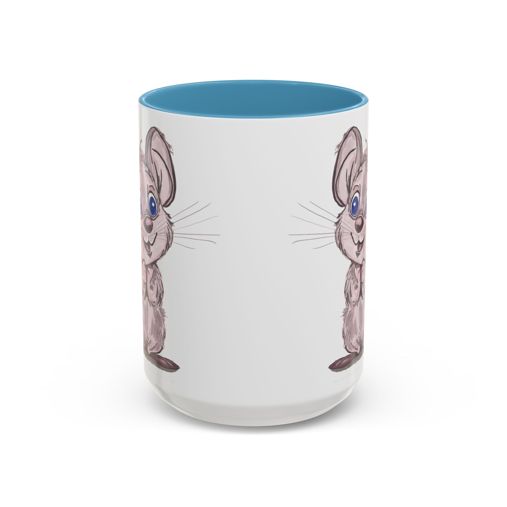 Cartoon Mouse Two Tone Ceramic Coffee Mugs - Blue Cava