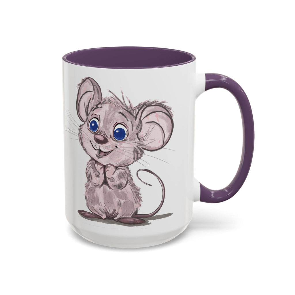 Cartoon Mouse Two Tone Ceramic Coffee Mugs - Blue Cava