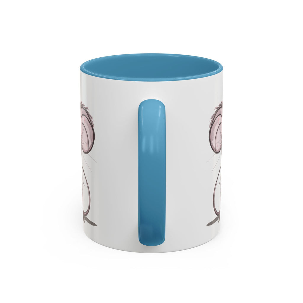 Cartoon Mouse Two Tone Ceramic Coffee Mugs - Blue Cava