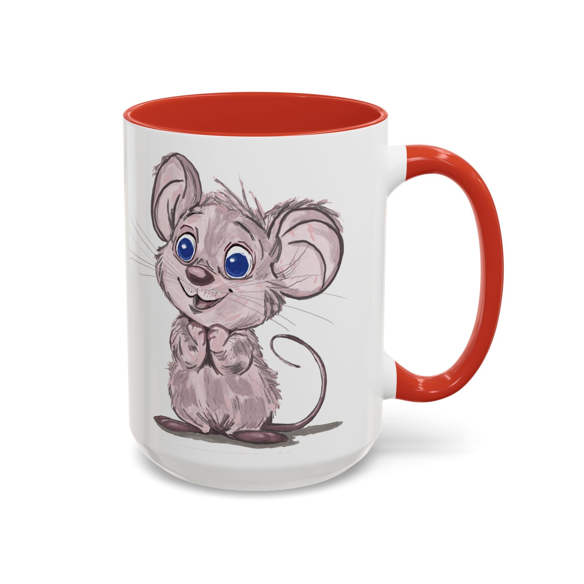 Cartoon Mouse Two Tone Ceramic Coffee Mugs - Blue Cava