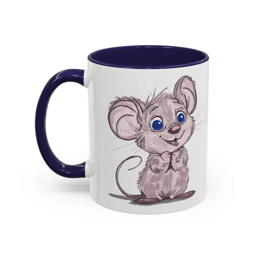 Cartoon Mouse Two Tone Ceramic Coffee Mugs - Blue Cava