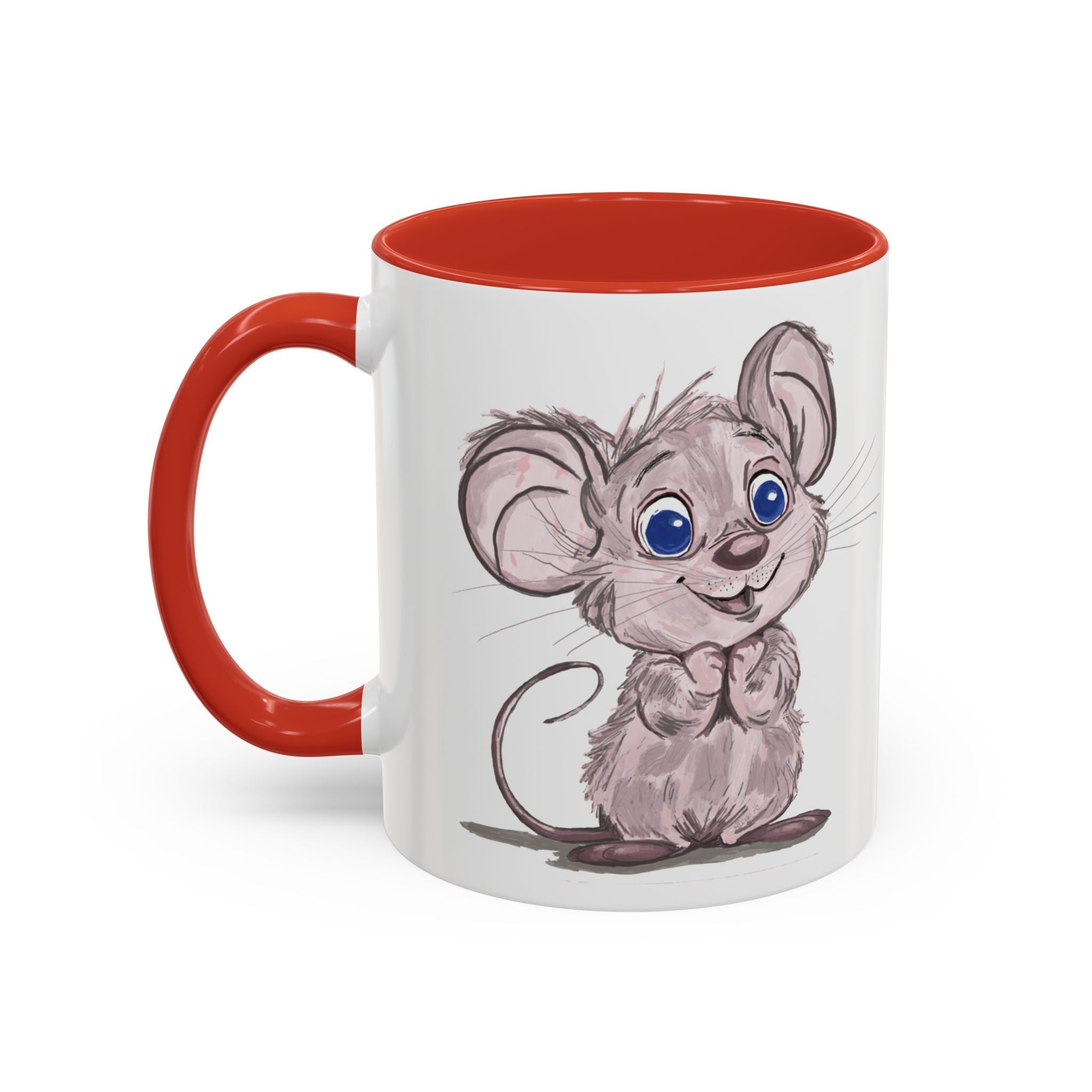 Cartoon Mouse Two Tone Ceramic Coffee Mugs - Blue Cava