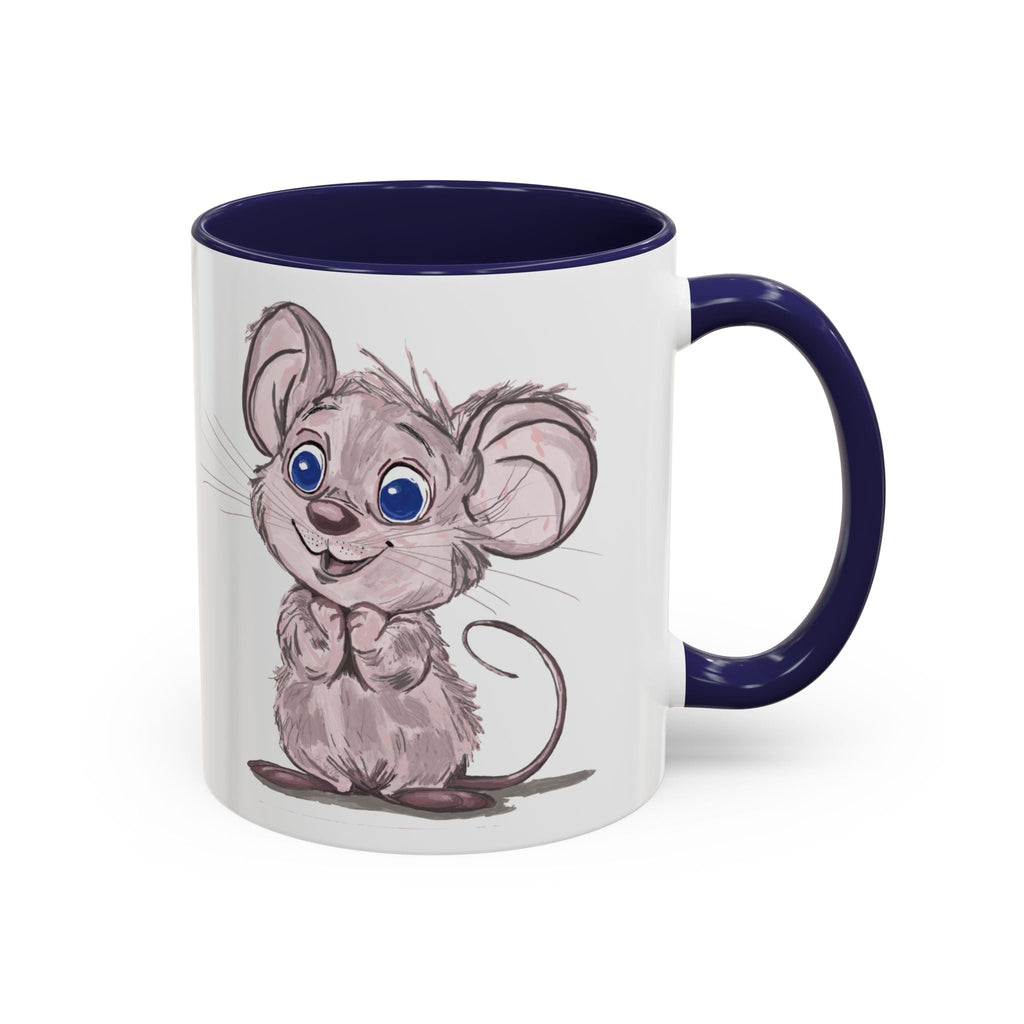 Cartoon Mouse Two Tone Ceramic Coffee Mugs - Blue Cava