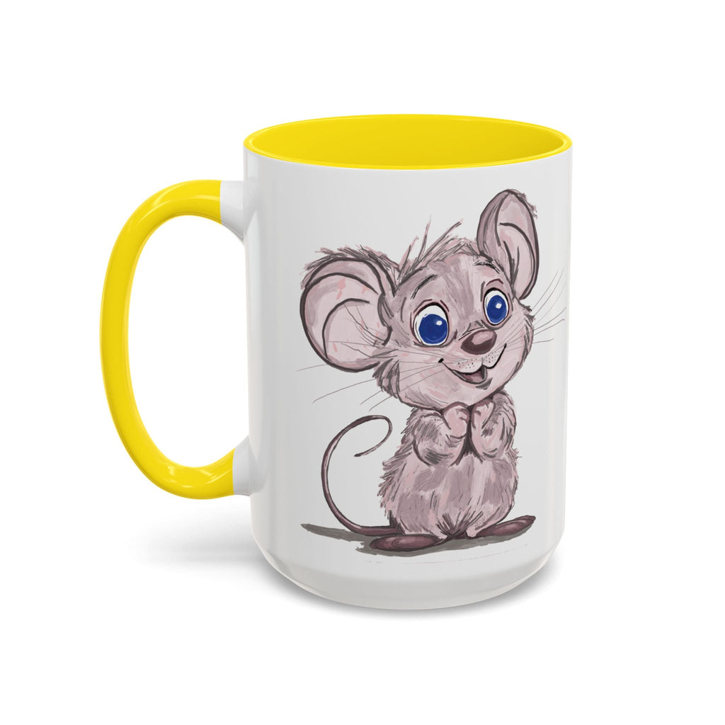 Cartoon Mouse Two Tone Ceramic Coffee Mugs - Blue Cava