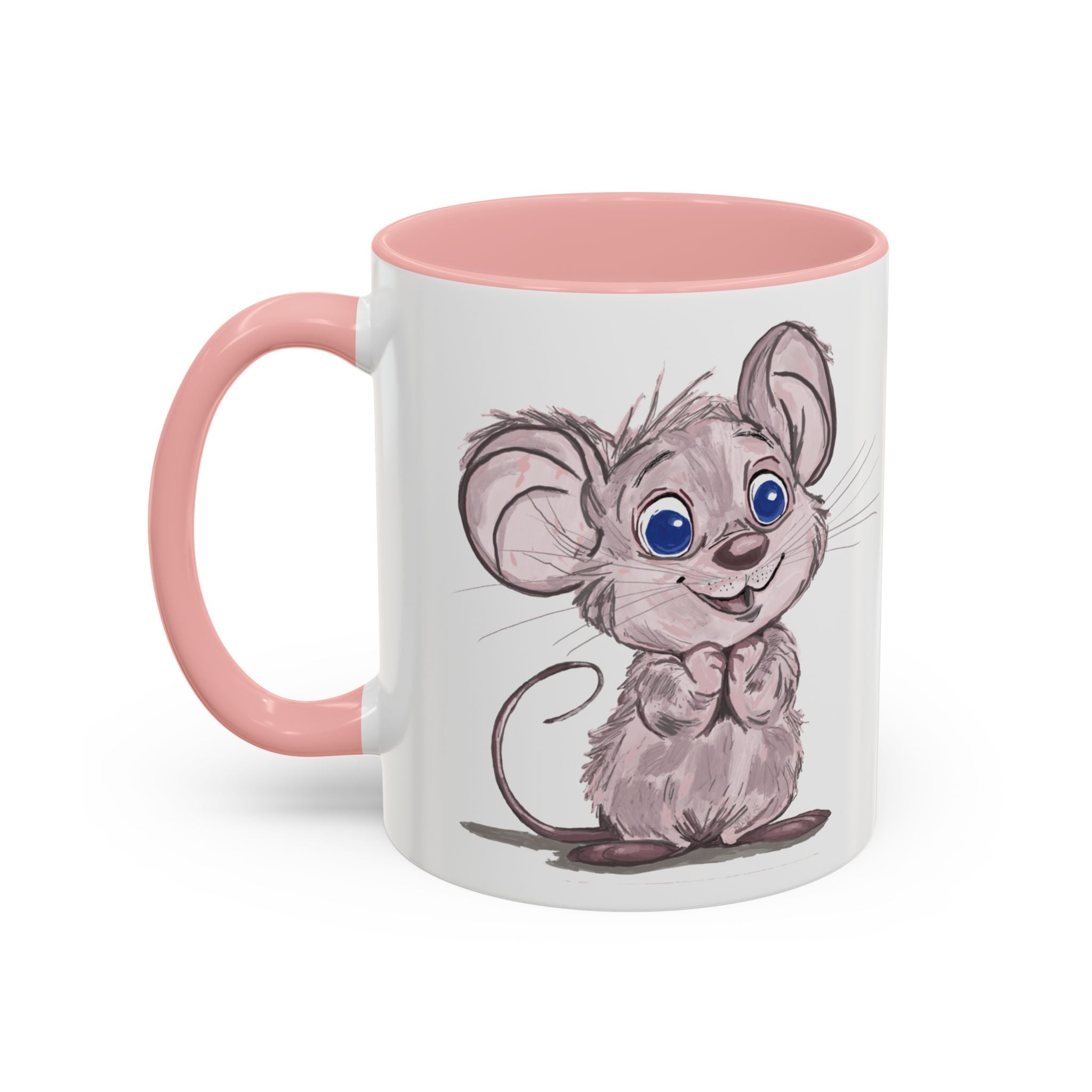 Cartoon Mouse Two Tone Ceramic Coffee Mugs - Blue Cava