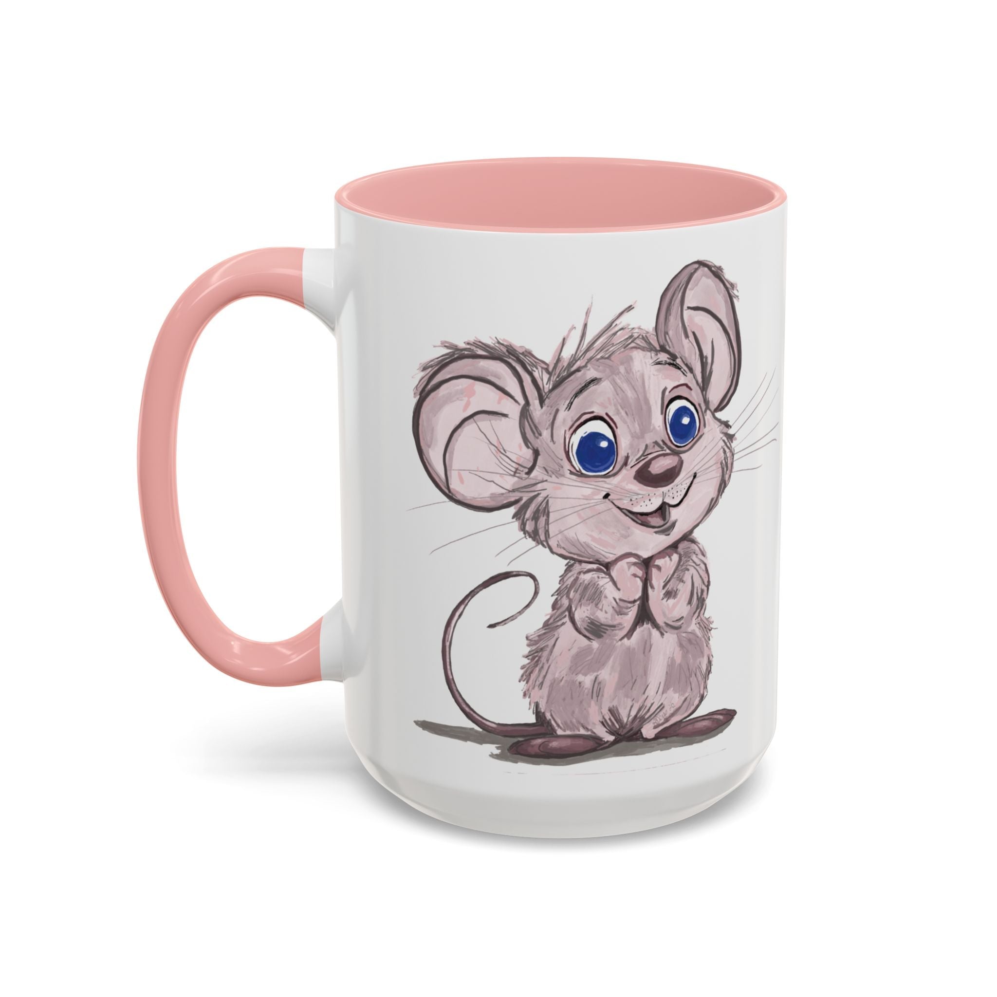 Cartoon Mouse Two Tone Ceramic Coffee Mugs - Blue Cava