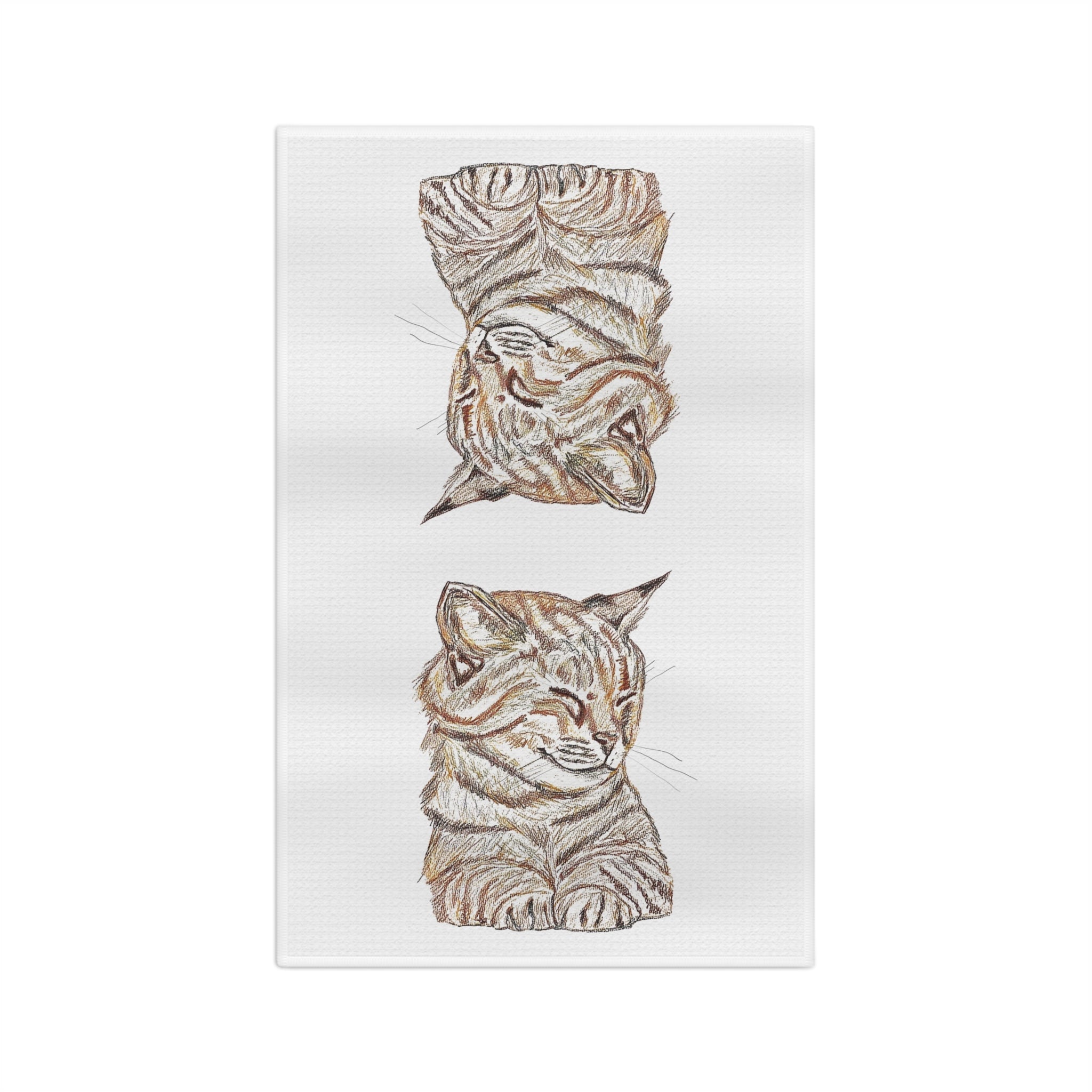 Cat Microfiber Waffle Kitchen Towel - Blue Cava