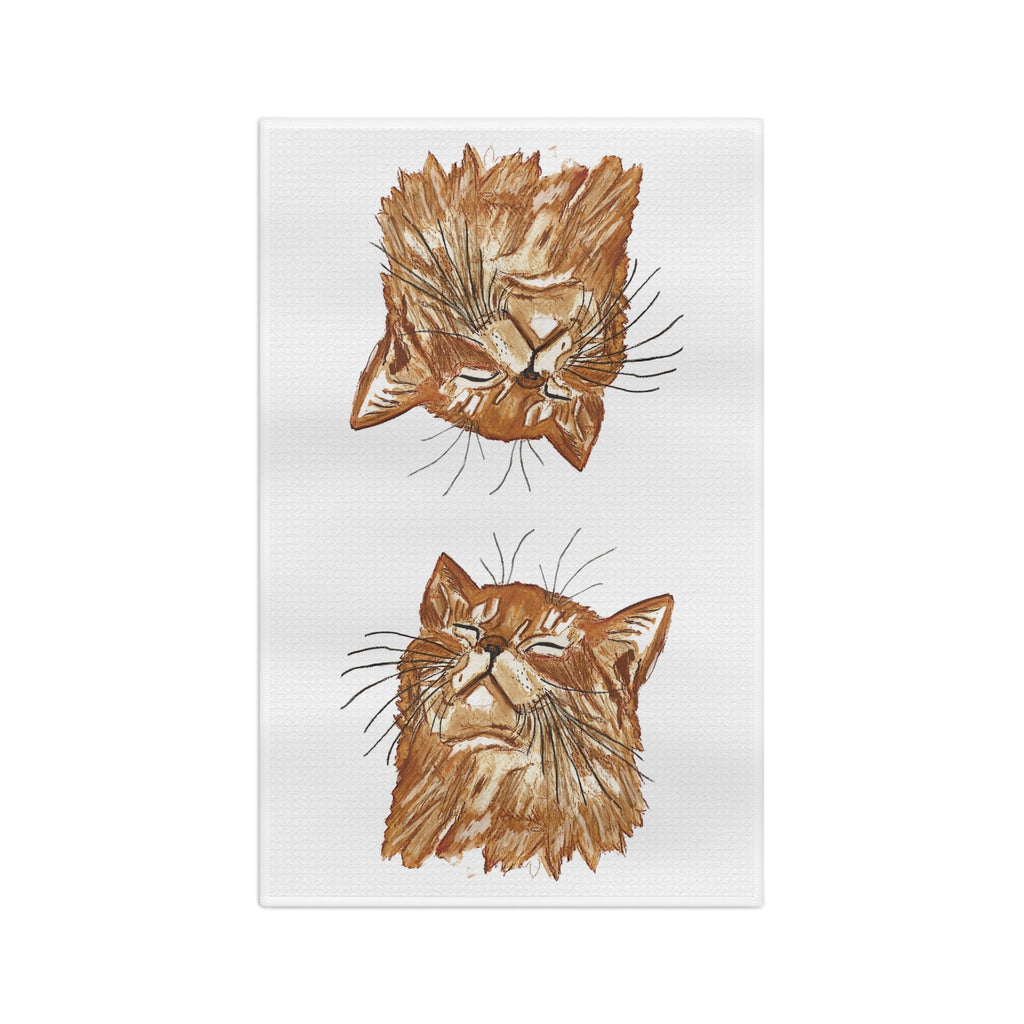 Cat Microfiber Waffle Kitchen Towel - Blue Cava
