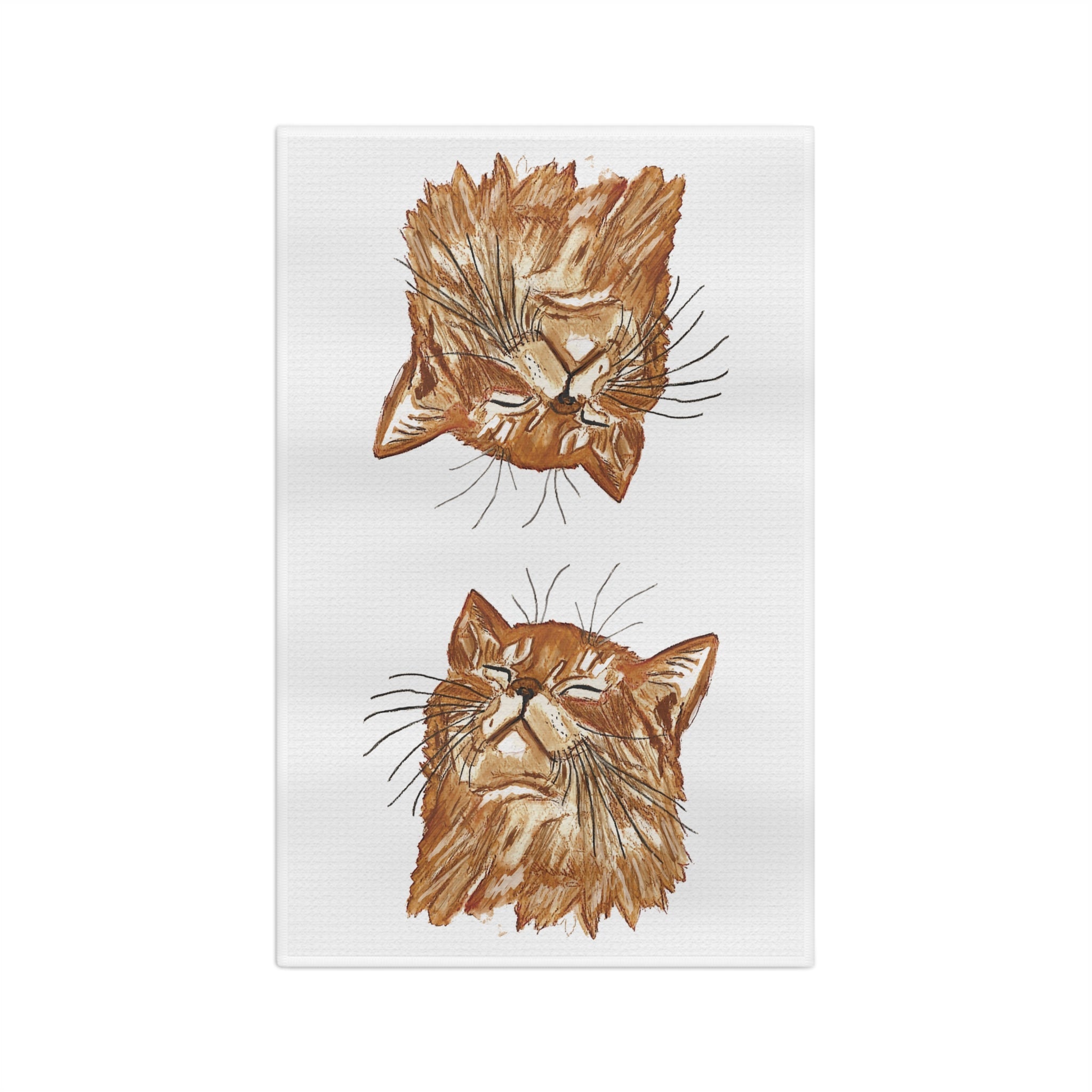 Cat Microfiber Waffle Kitchen Towel - Blue Cava