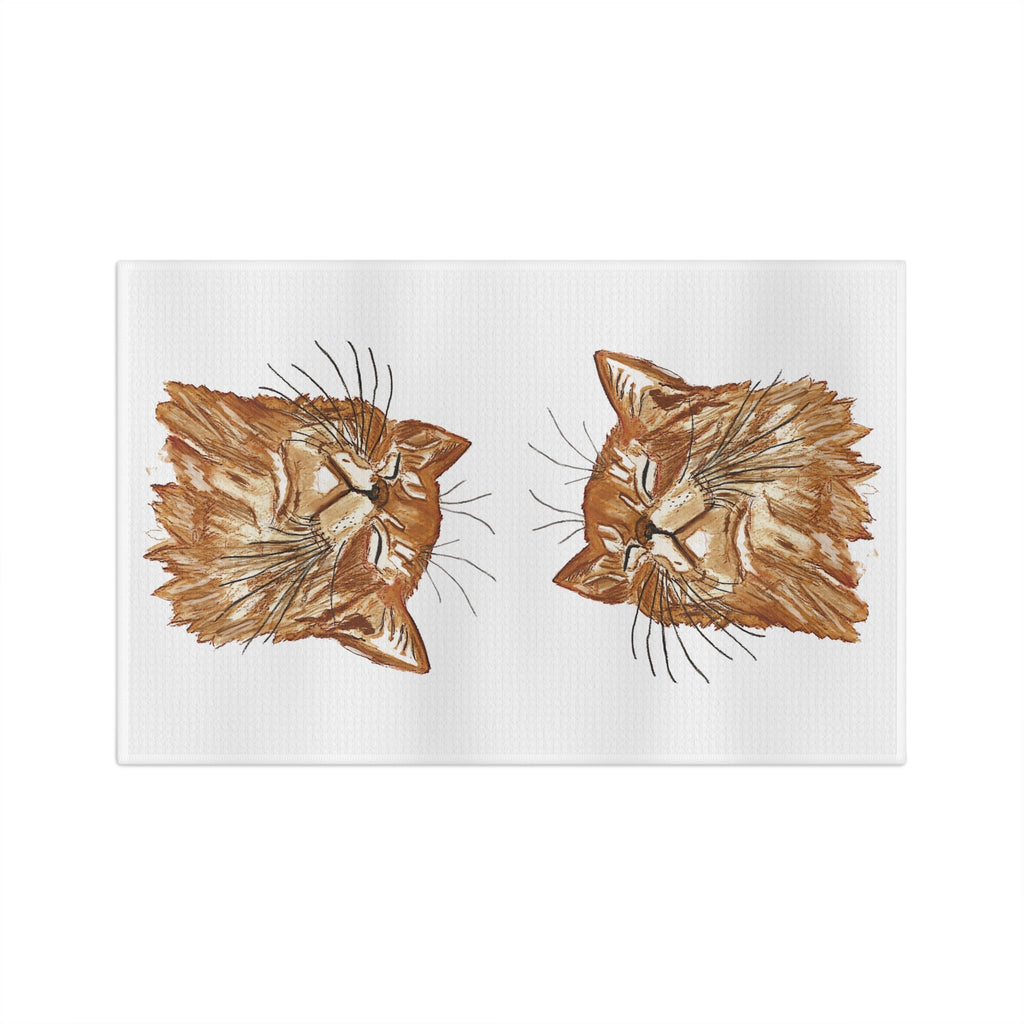 Cat Microfiber Waffle Kitchen Towel - Blue Cava