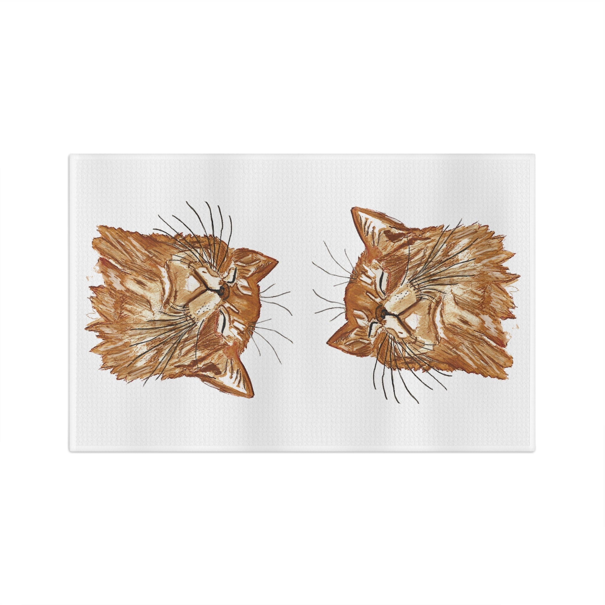 Cat Microfiber Waffle Kitchen Towel - Blue Cava