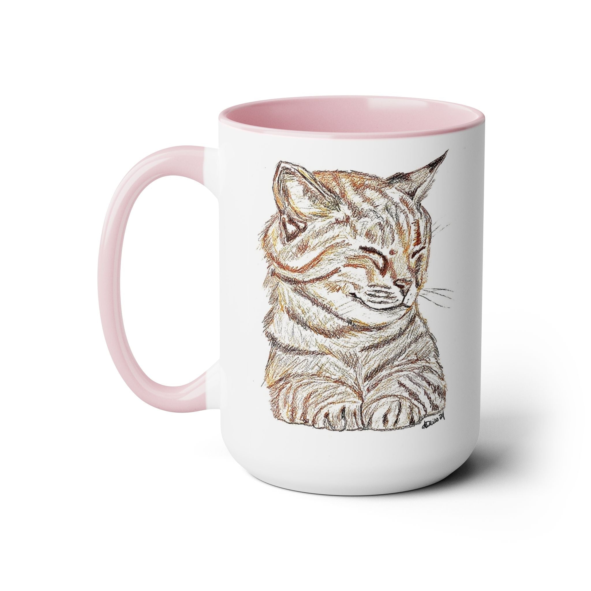 Cat Two - Tone Ceramic Coffee Mugs - Blue Cava