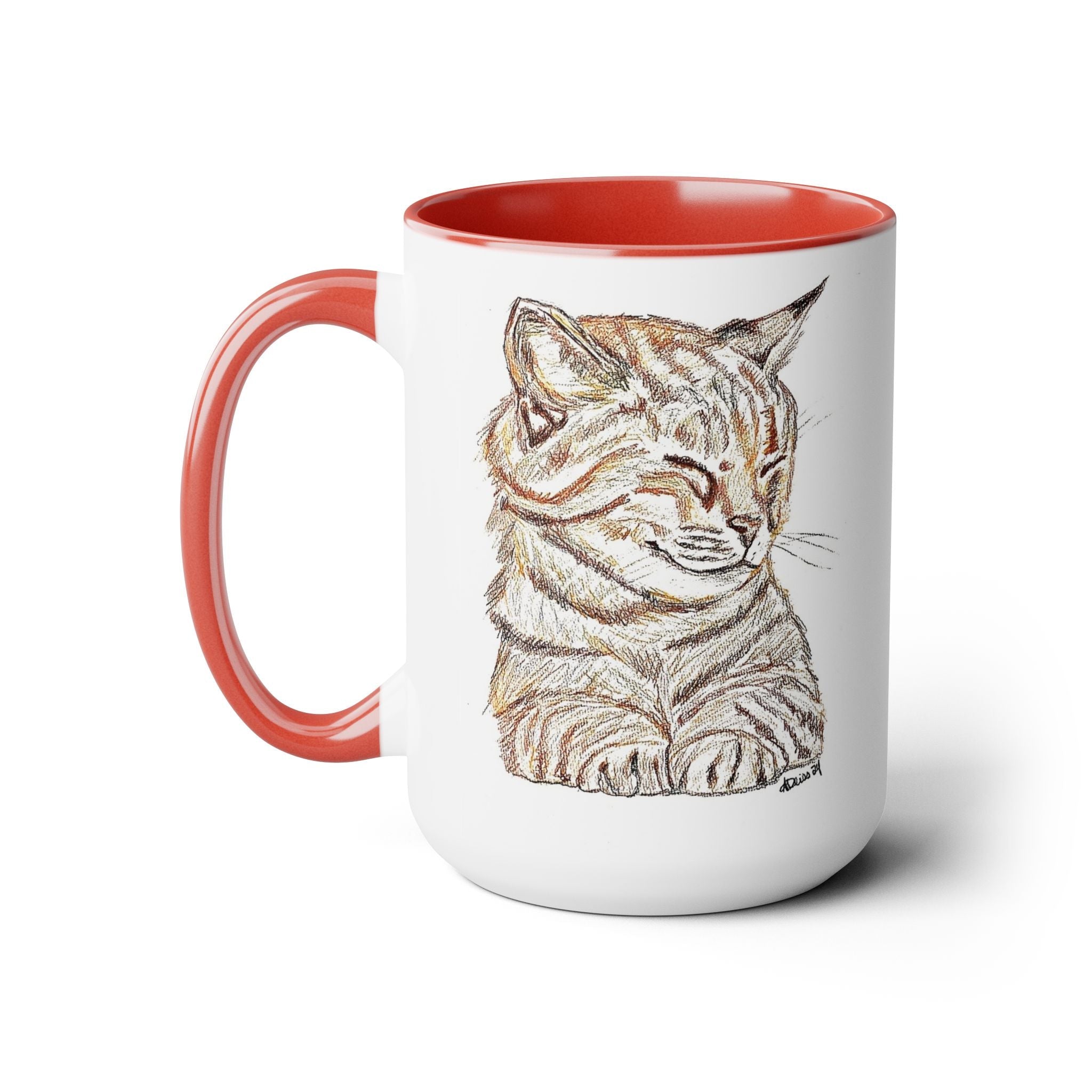 Cat Two - Tone Ceramic Coffee Mugs - Blue Cava