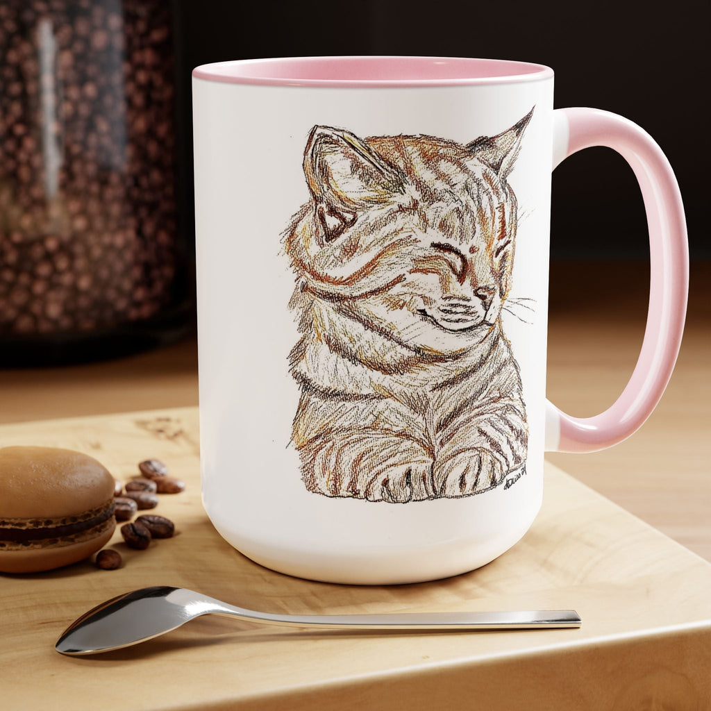 Cat Two - Tone Ceramic Coffee Mugs - Blue Cava