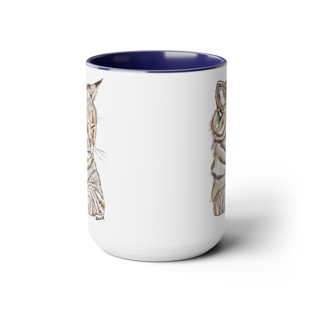 Cat Two - Tone Ceramic Coffee Mugs - Blue Cava