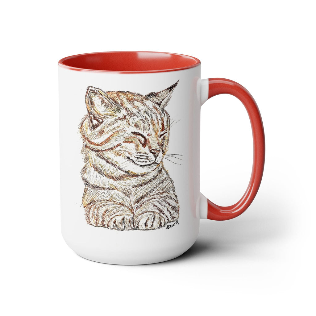 Cat Two - Tone Ceramic Coffee Mugs - Blue Cava