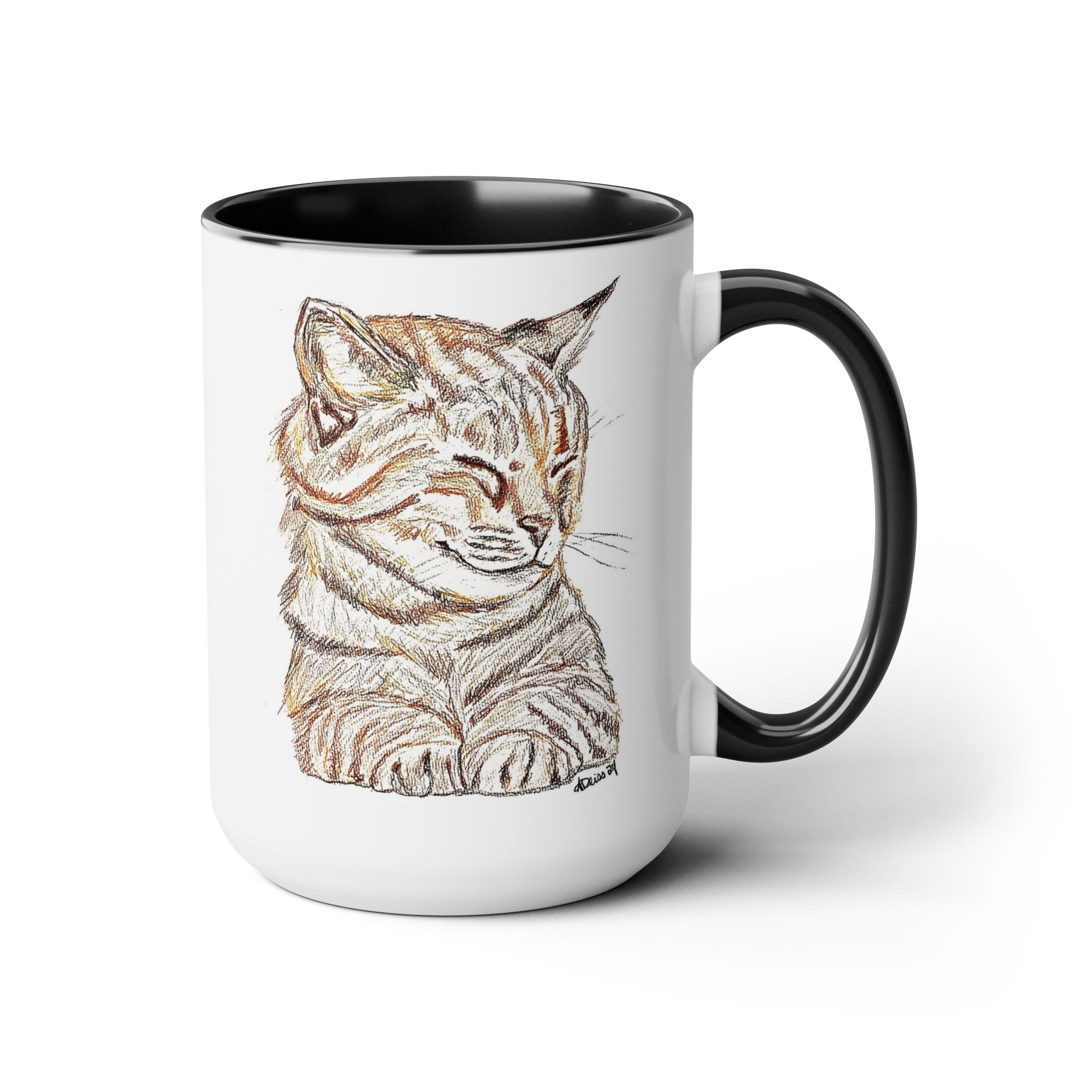 Cat Two - Tone Ceramic Coffee Mugs - Blue Cava