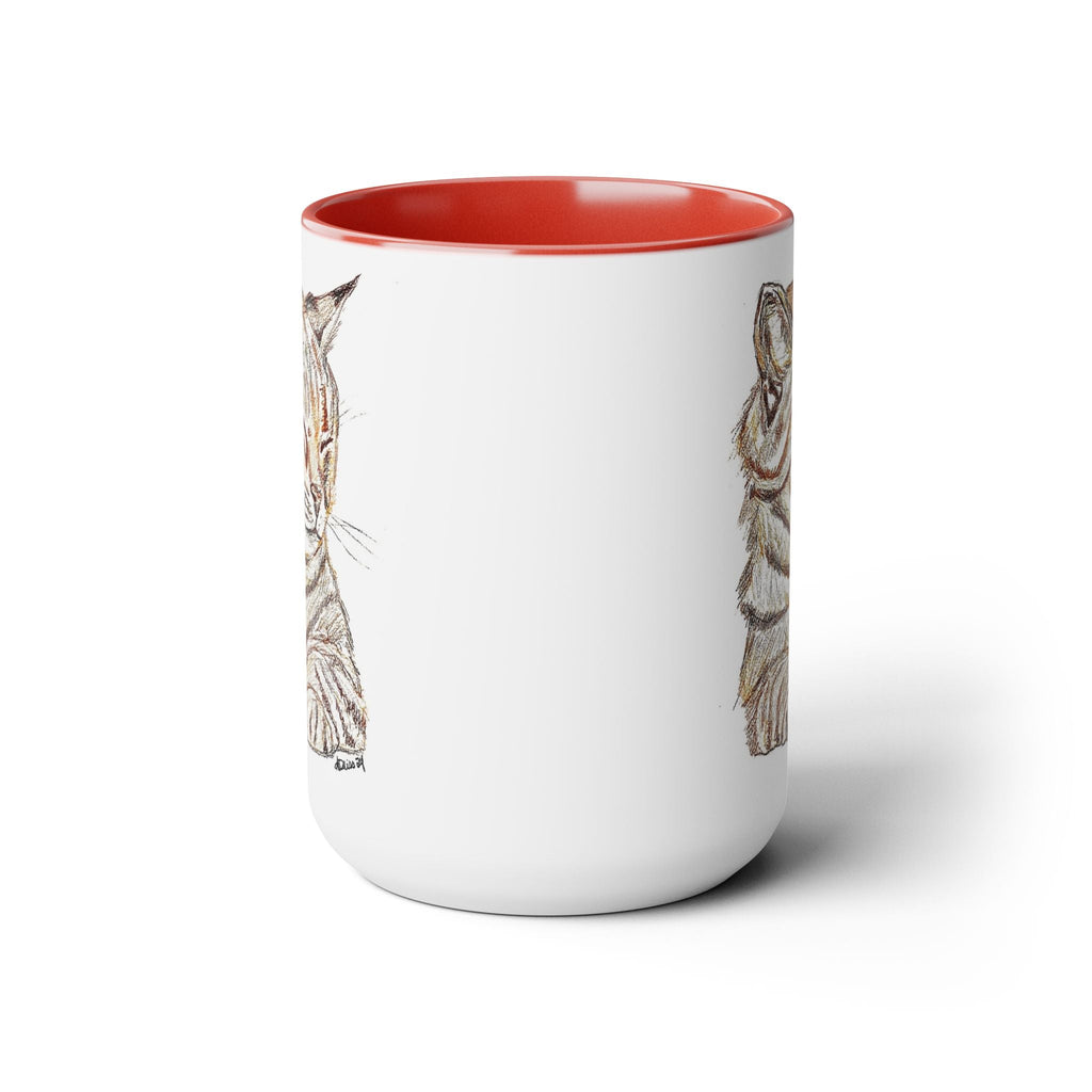 Cat Two - Tone Ceramic Coffee Mugs - Blue Cava