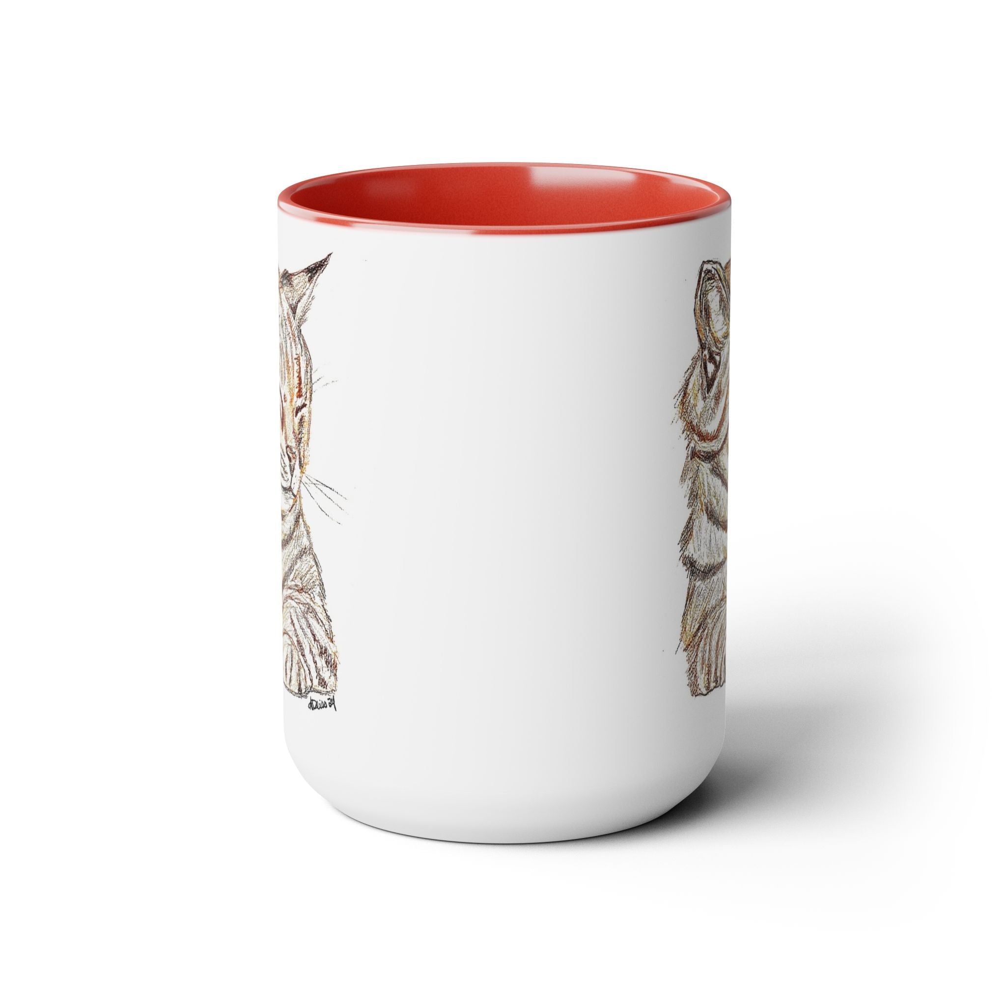 Cat Two - Tone Ceramic Coffee Mugs - Blue Cava