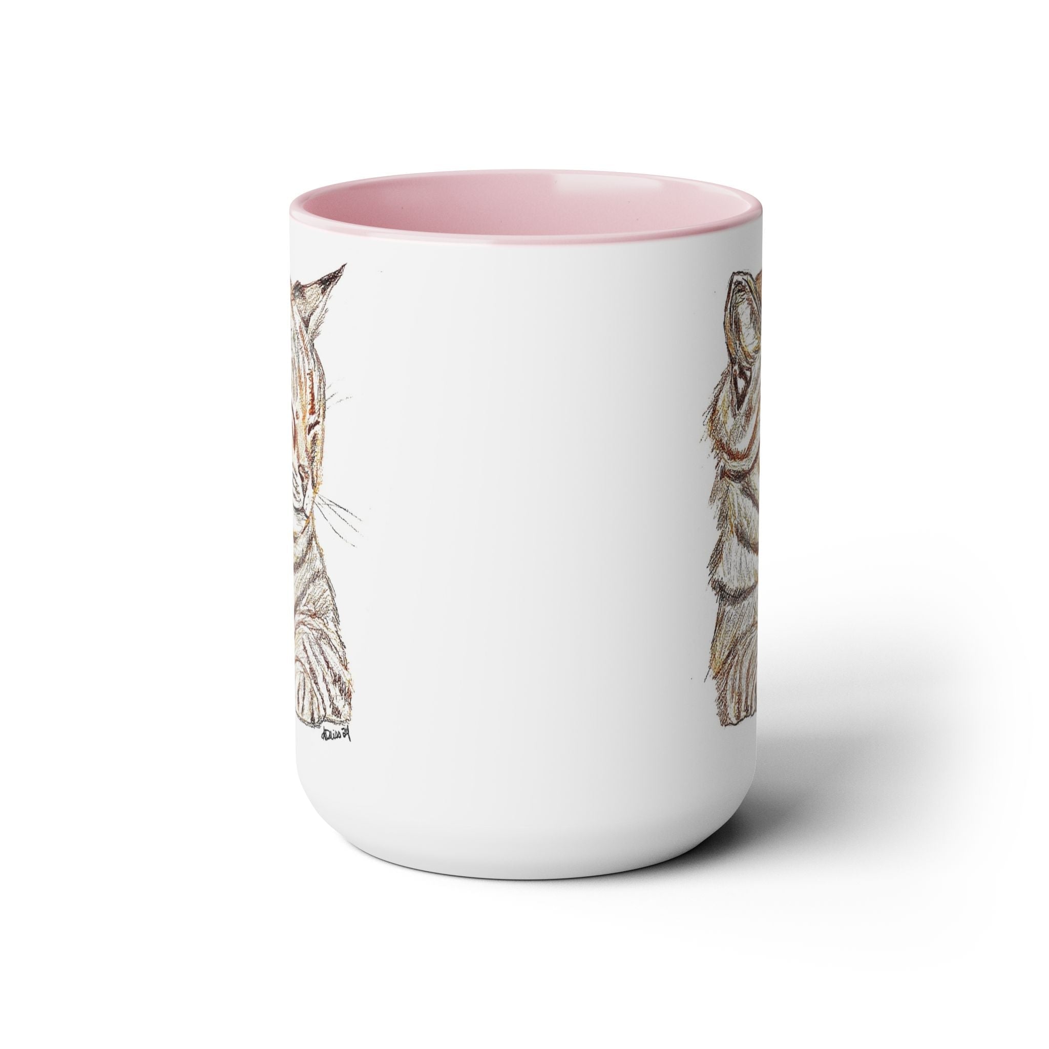 Cat Two - Tone Ceramic Coffee Mugs - Blue Cava