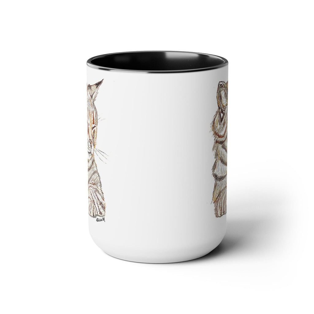 Cat Two - Tone Ceramic Coffee Mugs - Blue Cava