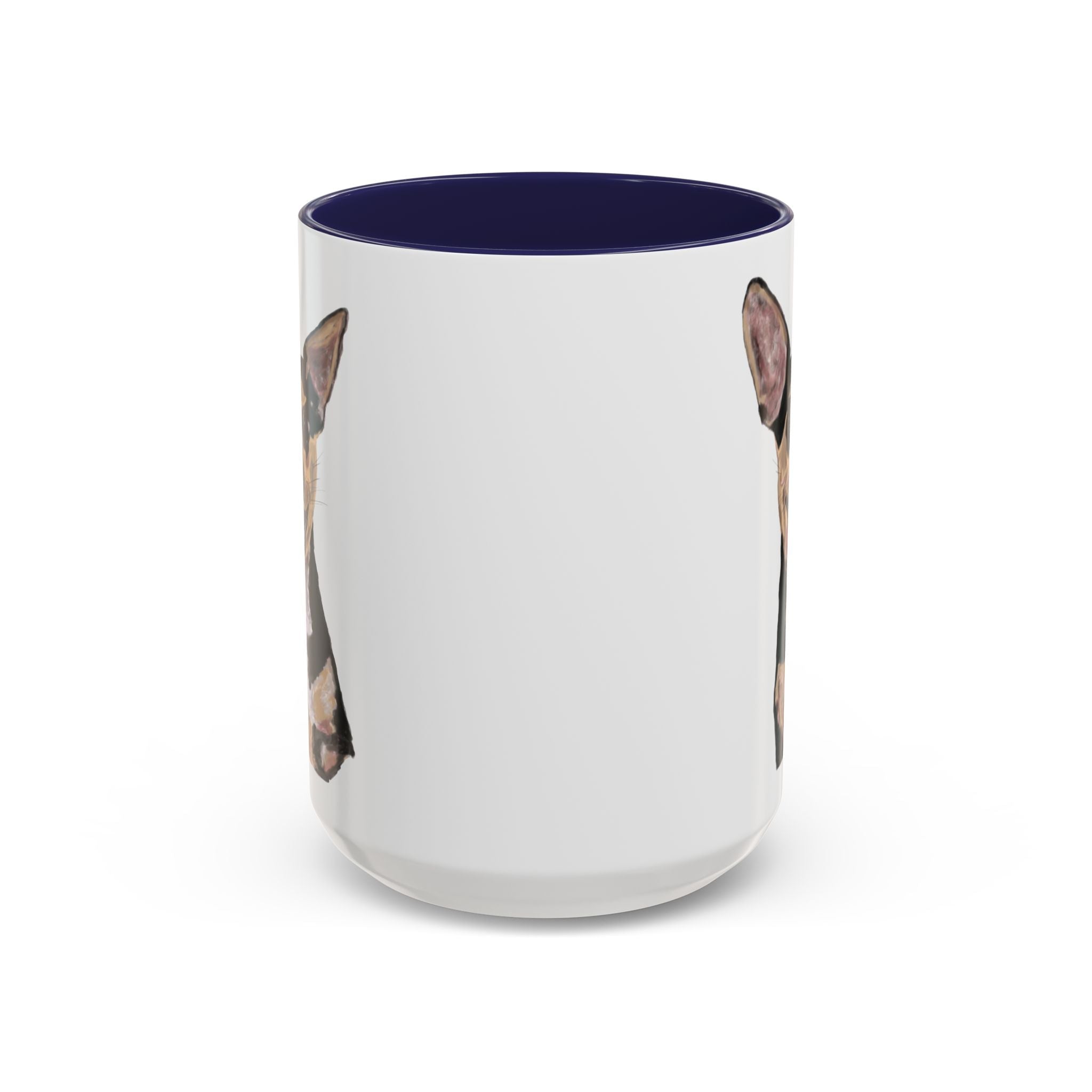 Chihuahua "Rascal" Two Tone Ceramic Coffee Mugs - Blue Cava