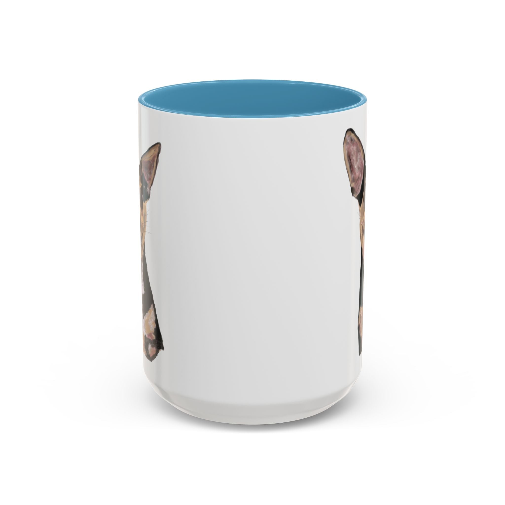 Chihuahua "Rascal" Two Tone Ceramic Coffee Mugs - Blue Cava