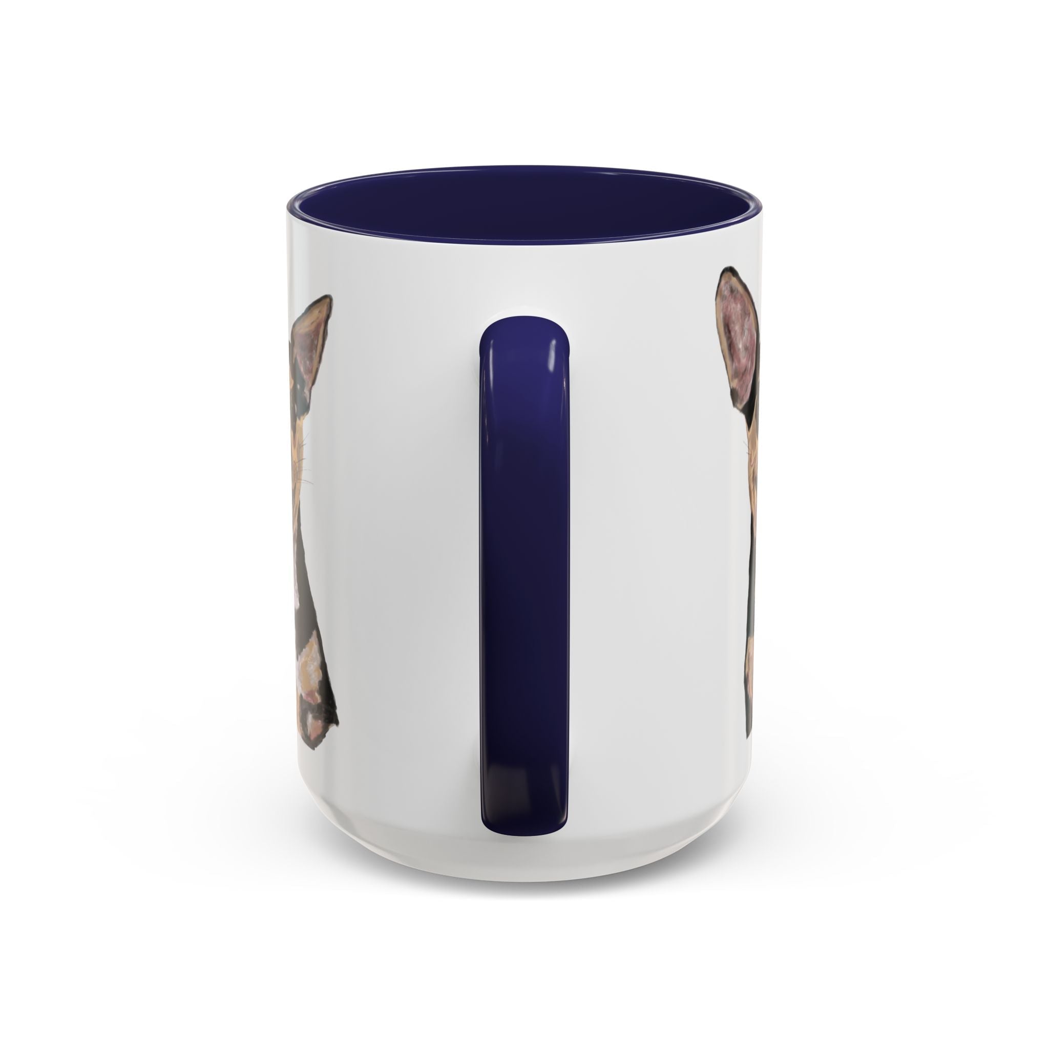 Chihuahua "Rascal" Two Tone Ceramic Coffee Mugs - Blue Cava