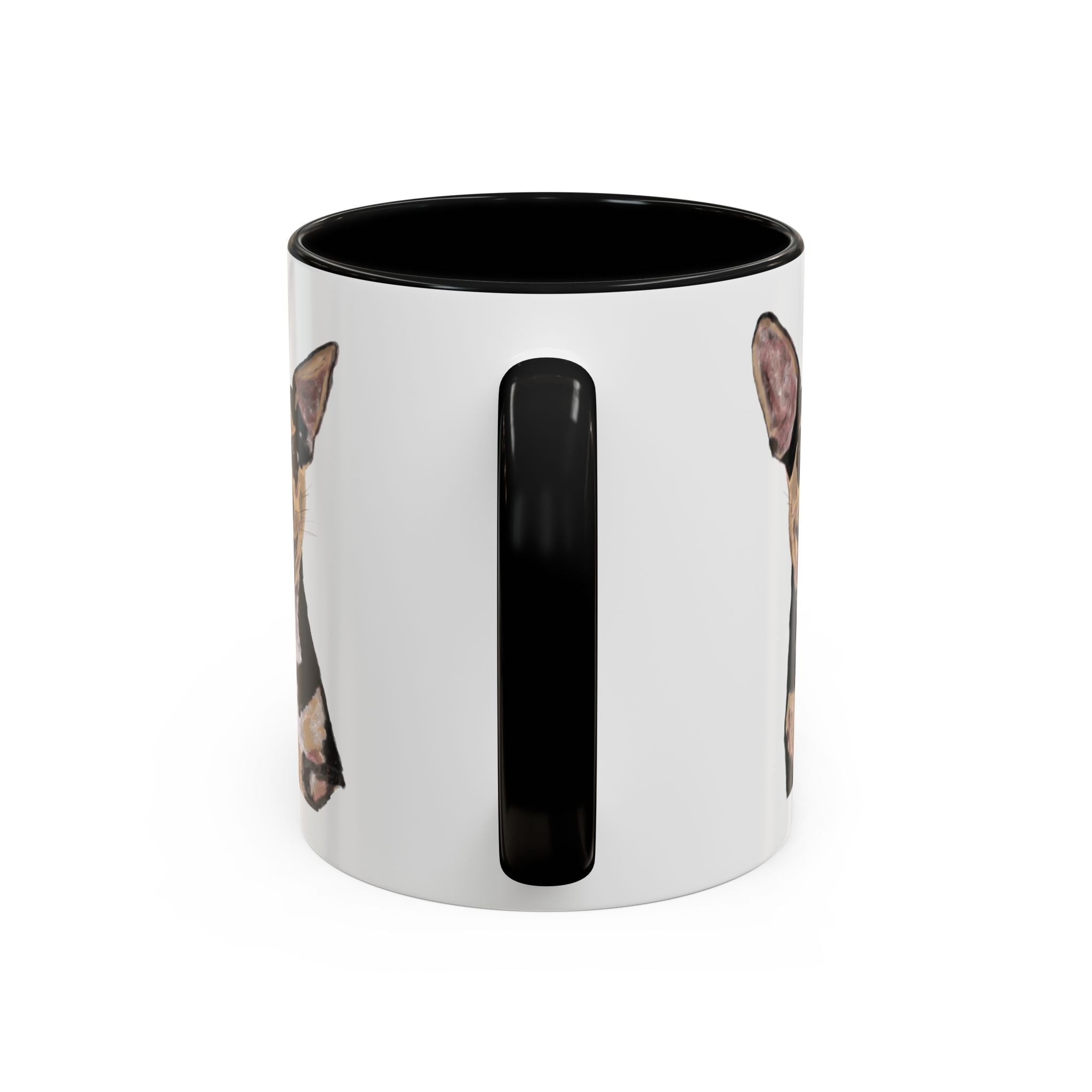 Chihuahua "Rascal" Two Tone Ceramic Coffee Mugs - Blue Cava