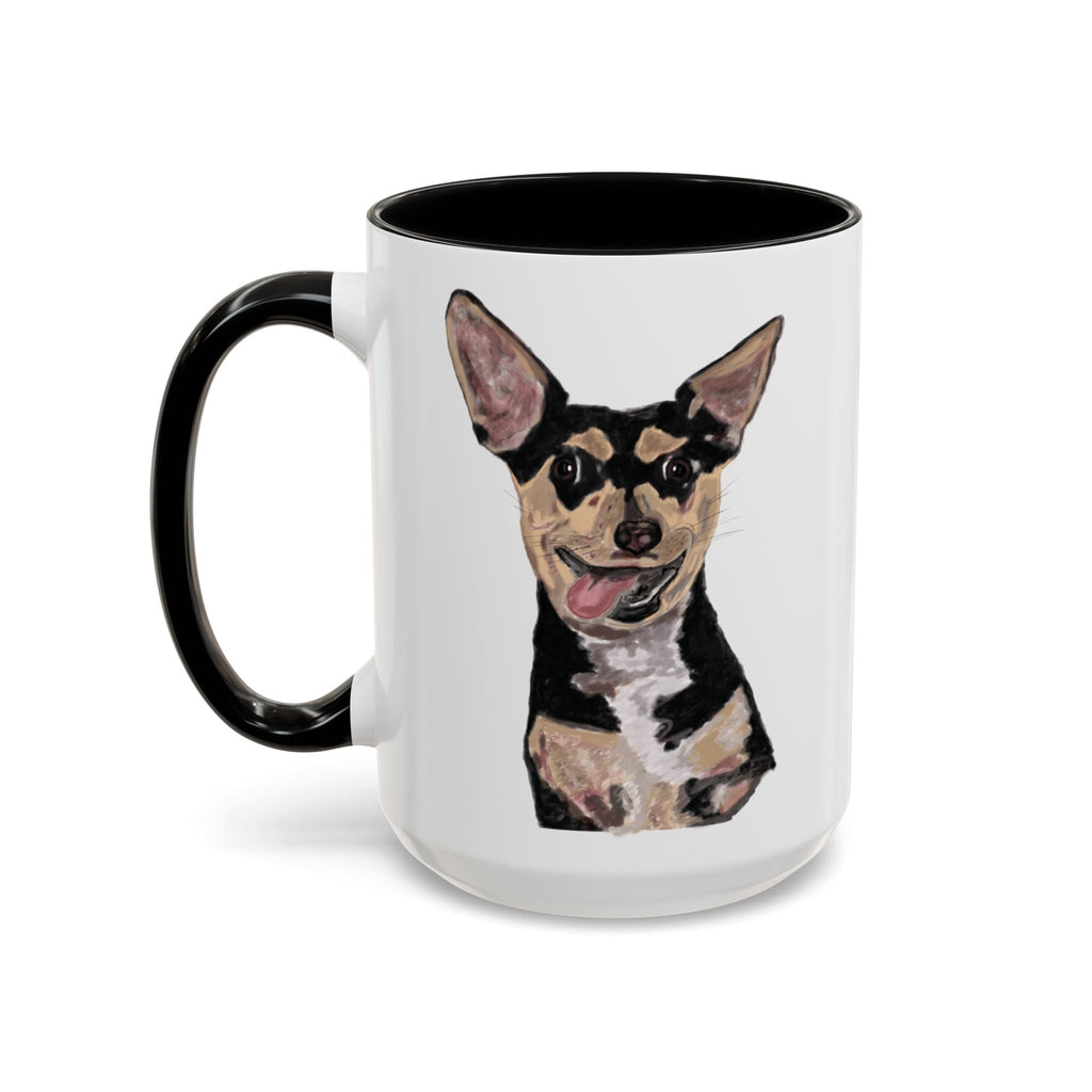 Chihuahua "Rascal" Two Tone Ceramic Coffee Mugs - Blue Cava
